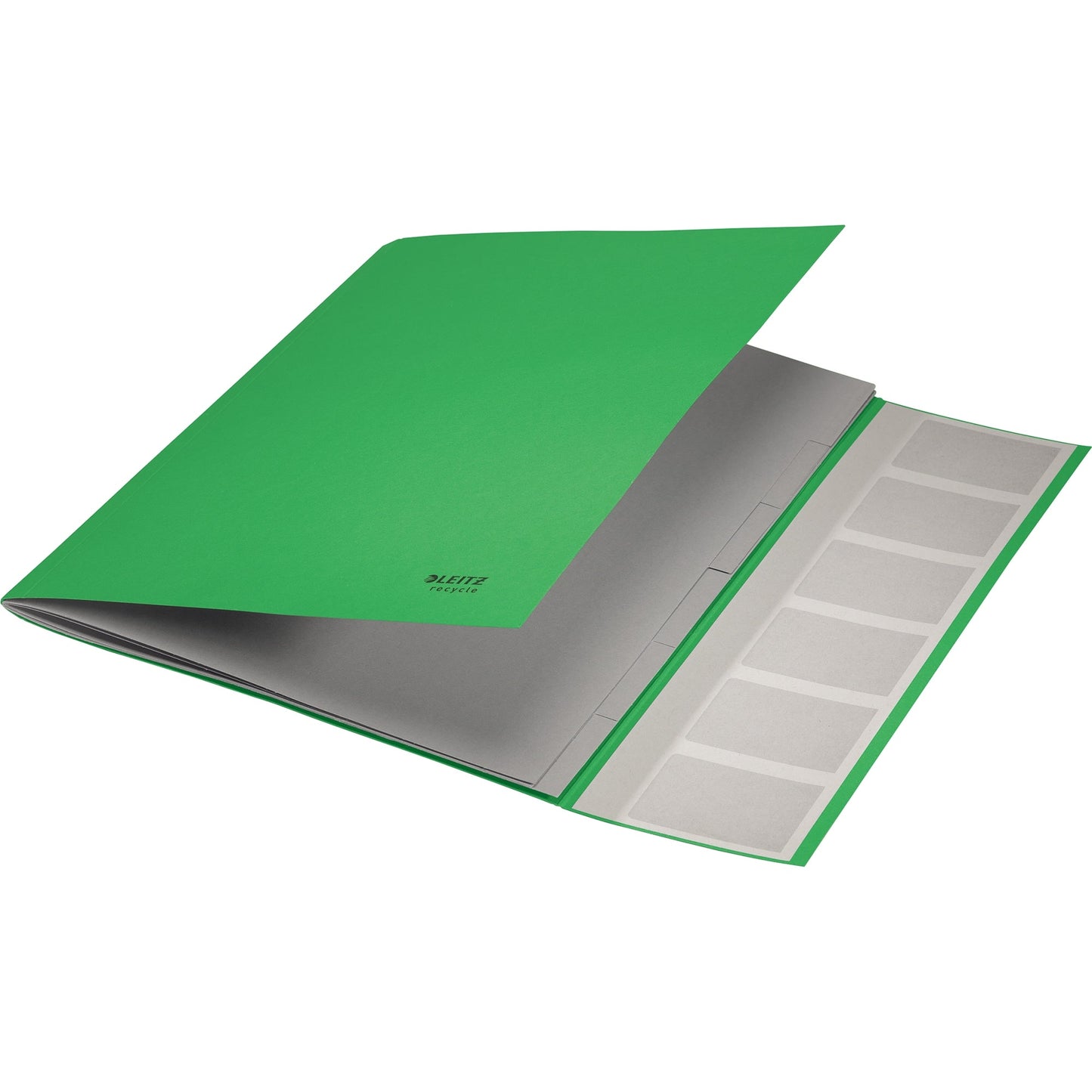 Leitz Ordnungsmappe Recycle DIN A4 275g/m² Karton, 100 % recycelt Farbe: grün Farbe des Fächerblocks: grau 6 Fächer