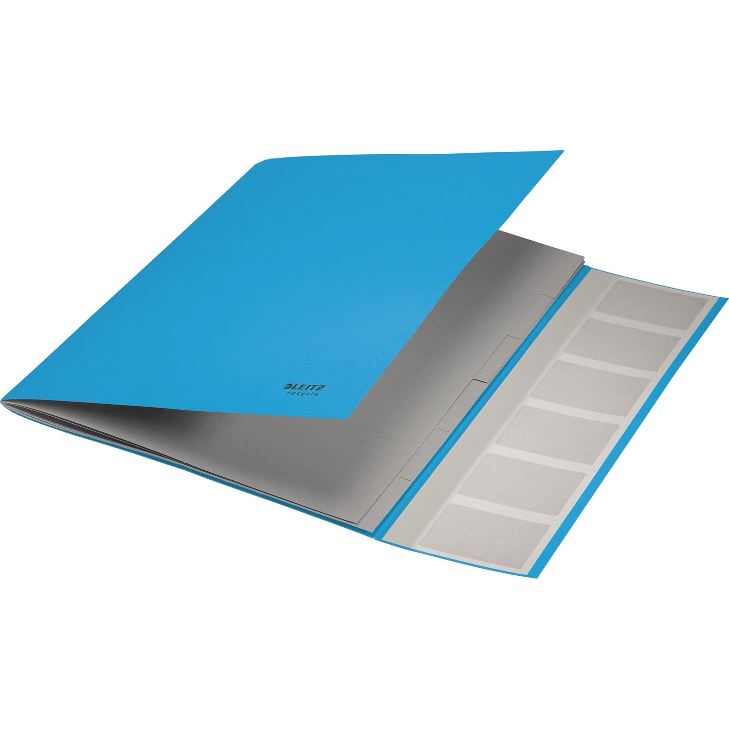 Leitz Ordnungsmappe Recycle DIN A4 275g/m² Karton, 100 % recycelt Farbe: blau Farbe des Fächerblocks: grau 6 Fächer