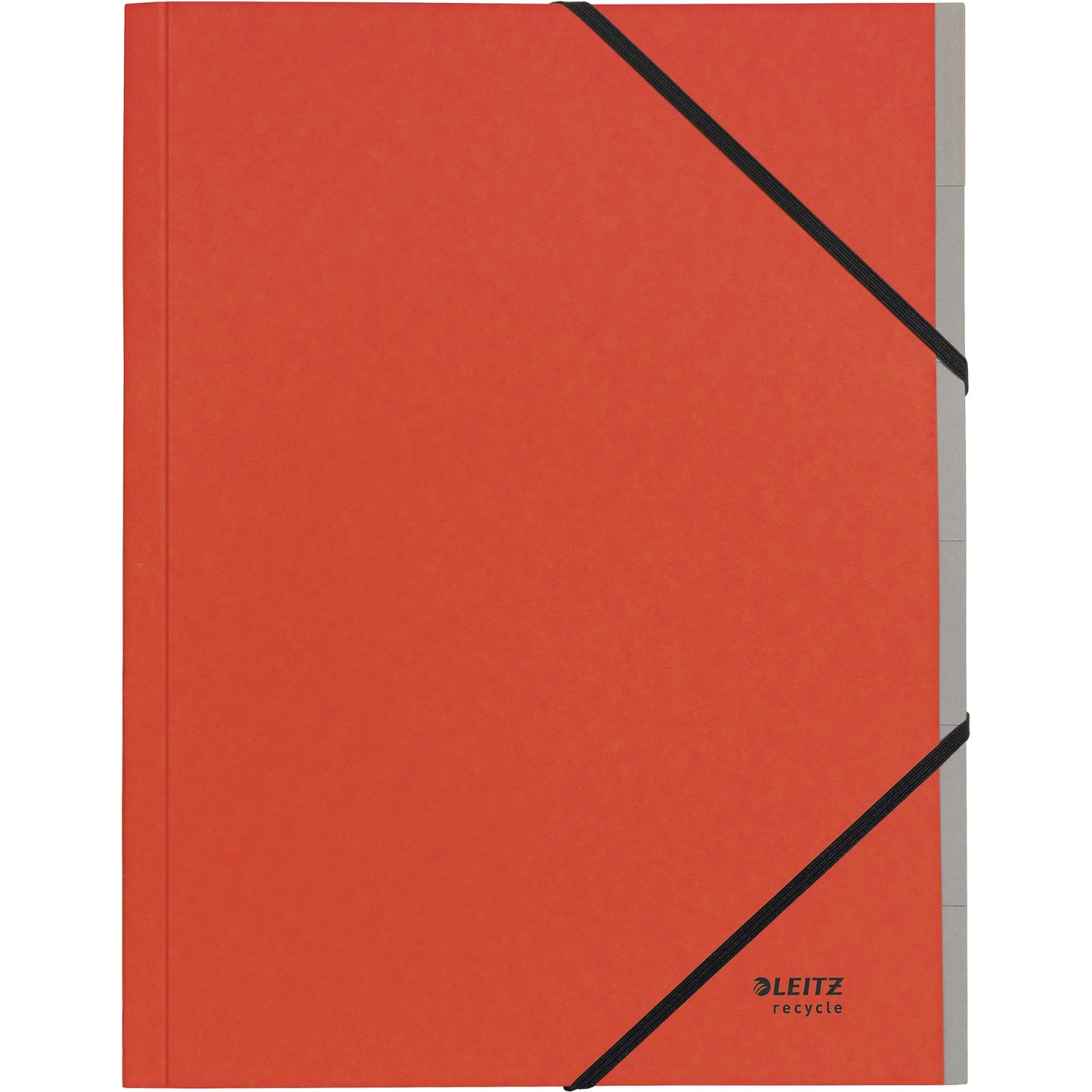 Leitz Ordnungsmappe Recycle DIN A4 275g/m² Karton, 100 % recycelt Farbe: rot Farbe des Fächerblocks: grau 6 Fächer