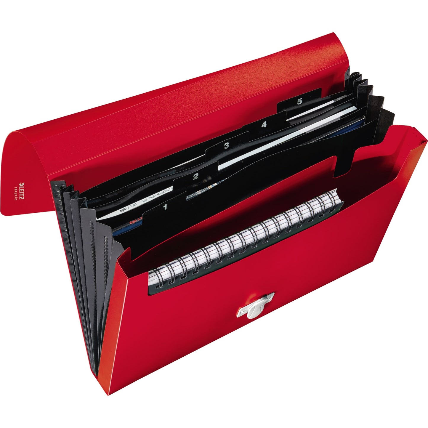 Leitz Fächermappe Recycle DIN A4 rot 5 Fächer