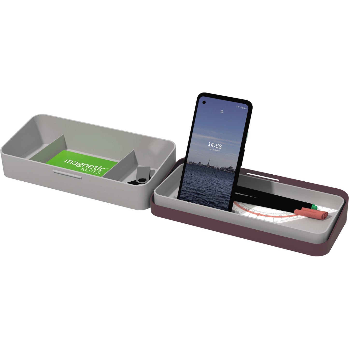 helit Tischorganizer the companion 22,5 x 5,6 x 10 cm (B x H x T) nicht gefüllt Kunststoff, recycelt rot/grau