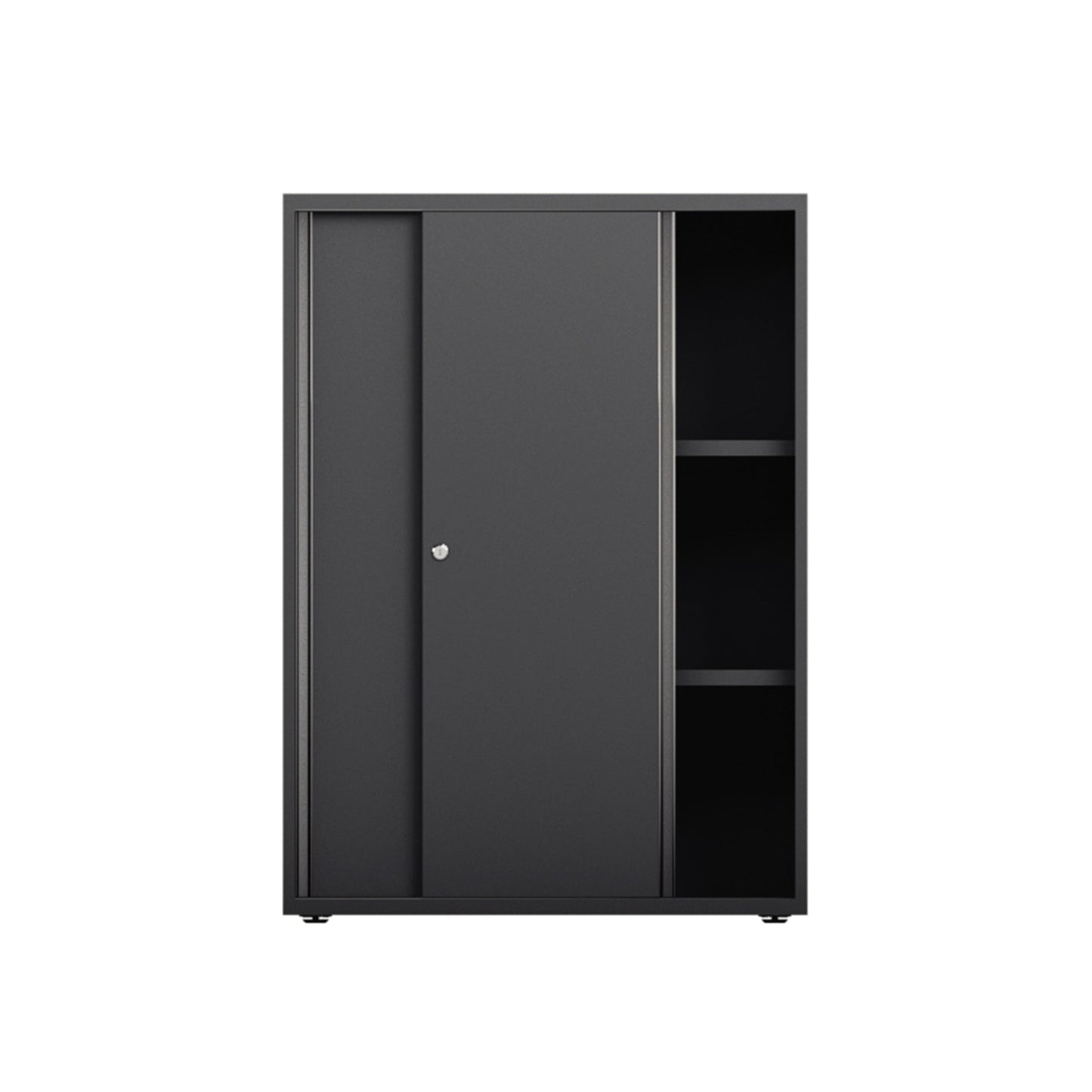 Schiebetürenschrank grand slam 800 x 1.148 x 436 mm (B x H x T) 2 Fachböden Holz graphitschwarz