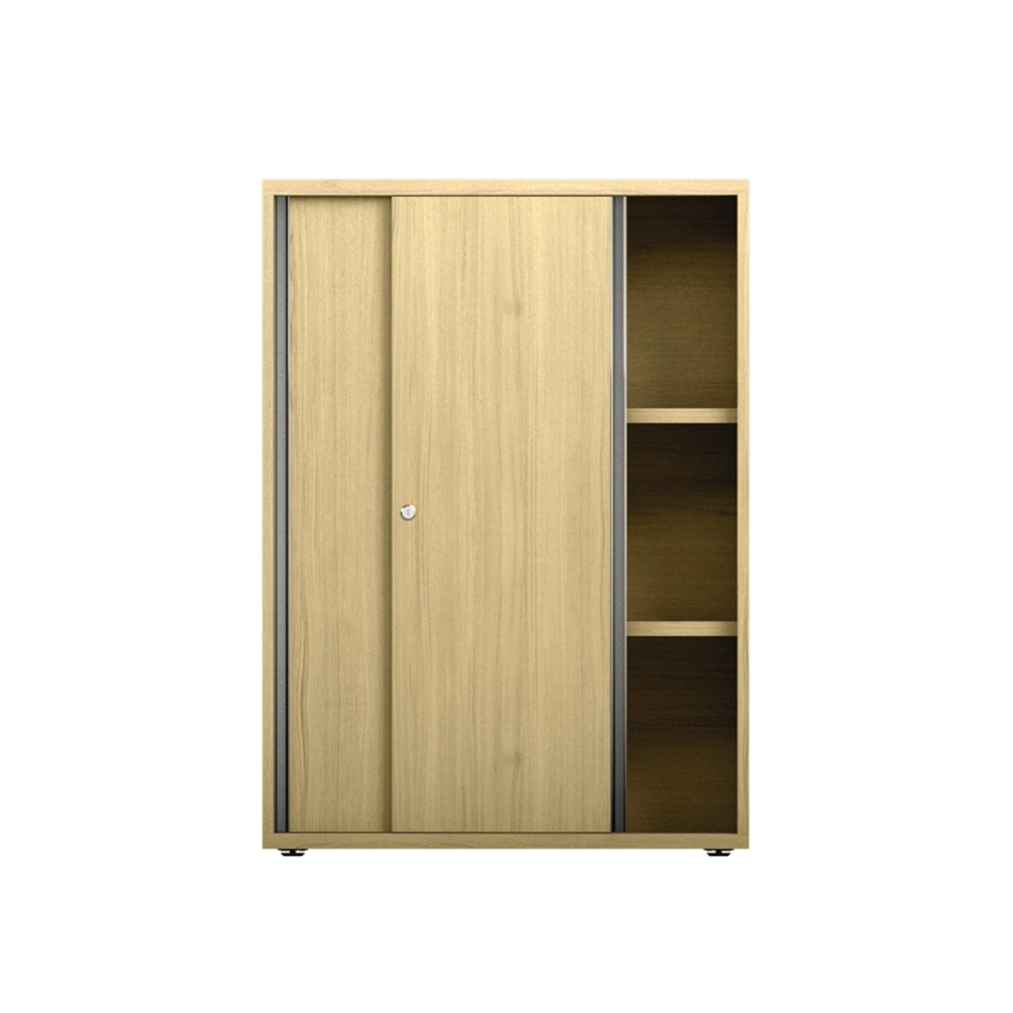 Schiebetürenschrank grand slam 800 x 1.148 x 436 mm (B x H x T) 2 Fachböden Holz eiche hell