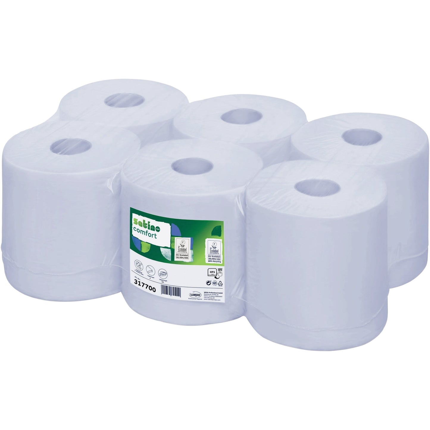 Satino by WEPA Handtuchrolle Comfort 20 cm x 150 m (B x L) Papier, 100 % recycelt blau 6 Rl./Pack.