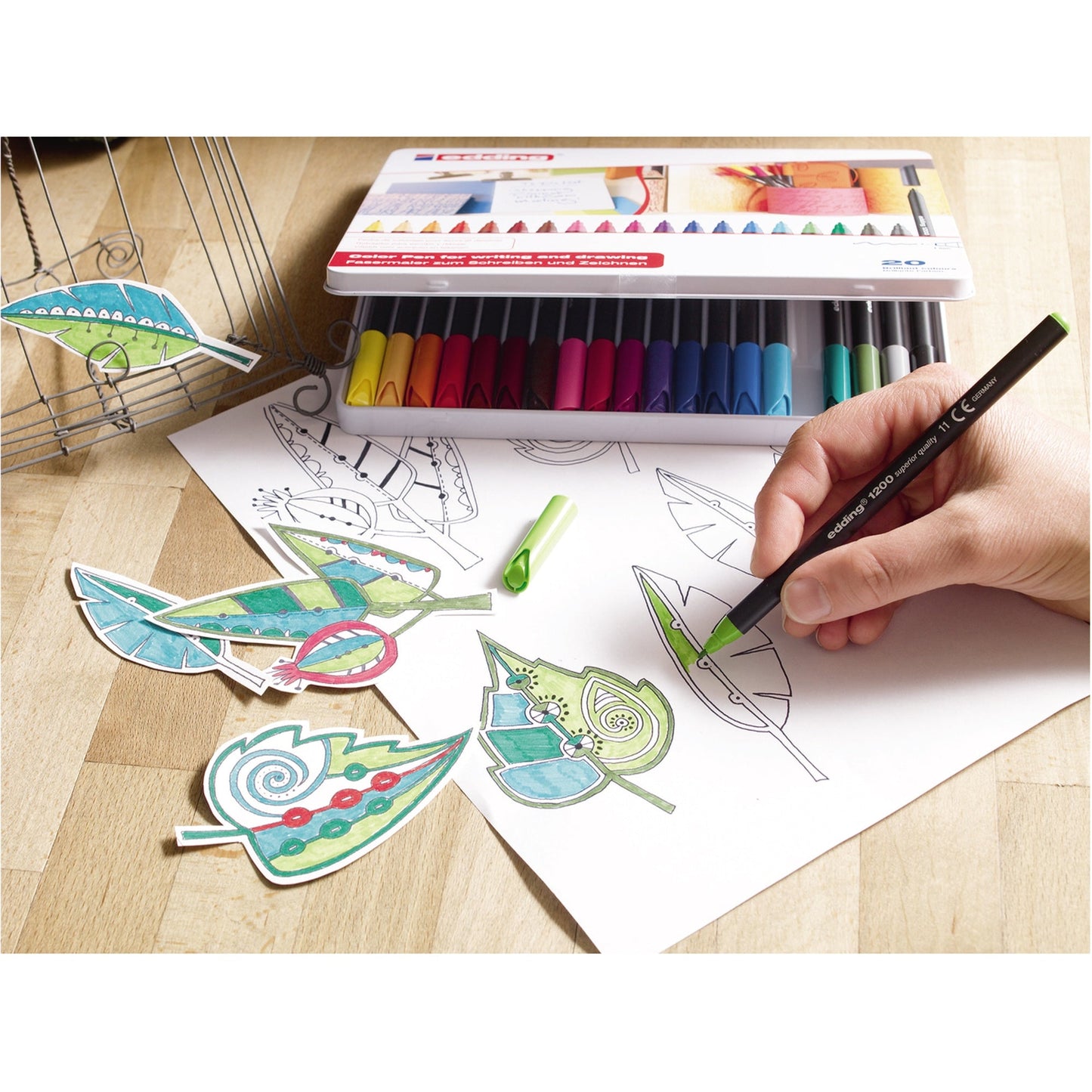 edding Fasermaler 1200 colourpen 1mm blau nicht auswaschbar