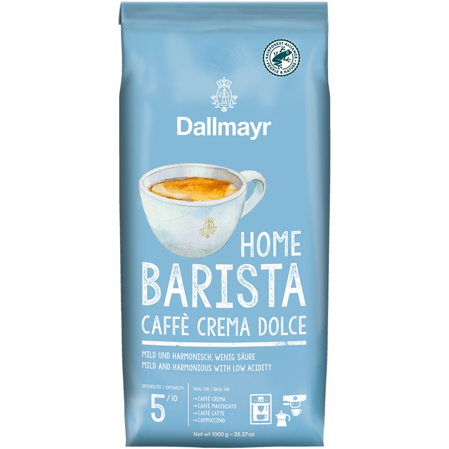 Dallmayr Kaffee Home Barista Caffè Crema Dolce ganze Bohne 1.000 g/Pack.