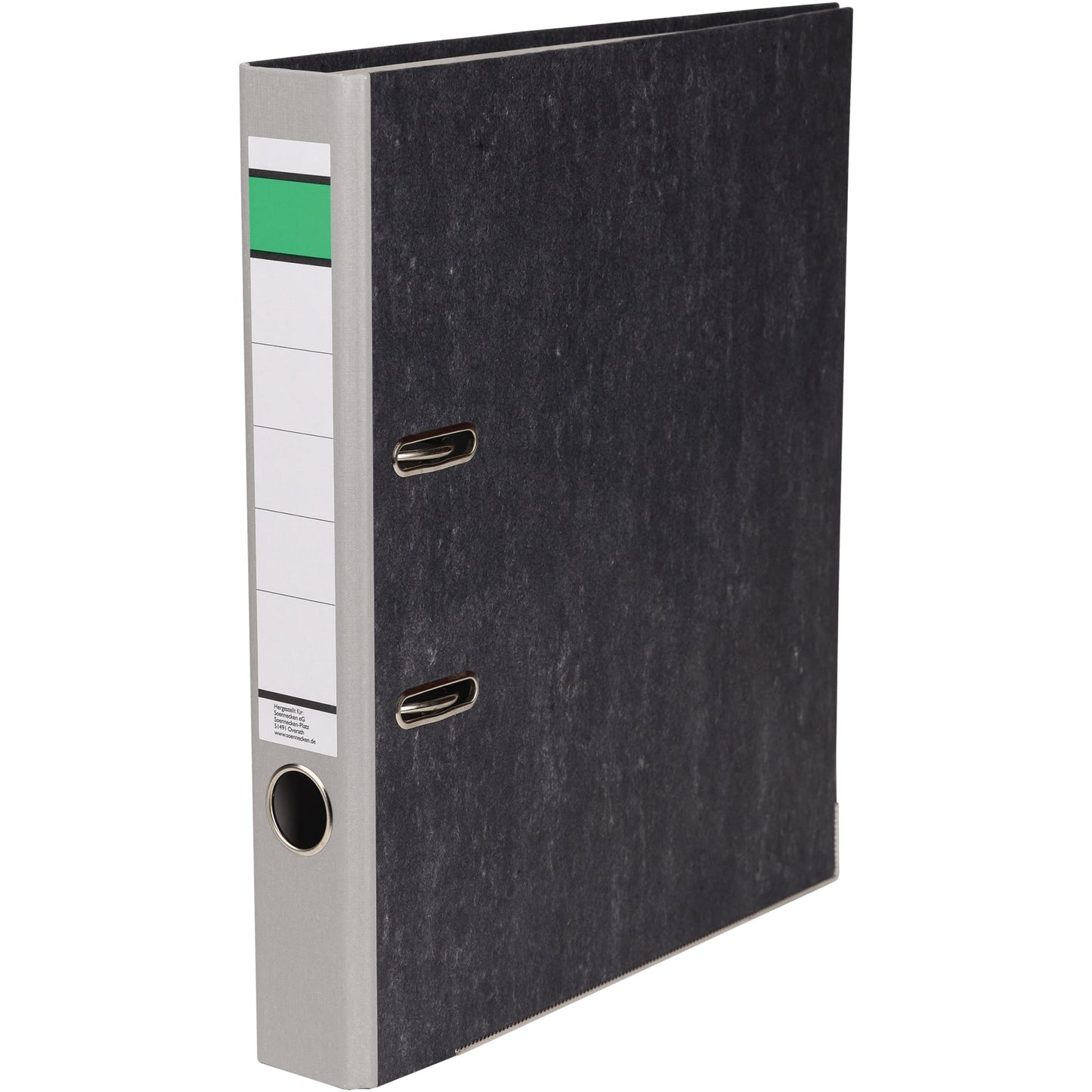 Ordner 50mm DIN A4 Rückenschild: geklebt mit Schlitzen Werkstoff: Papier, 100 % recycelt grau