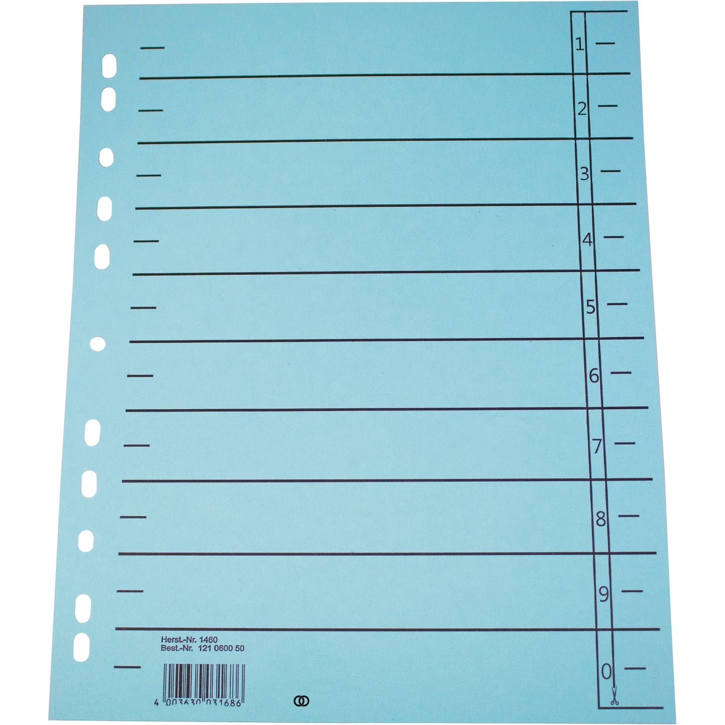 Soennecken Trennblatt oeco DIN A4 Recyclingkarton blau 100 St./Pack.