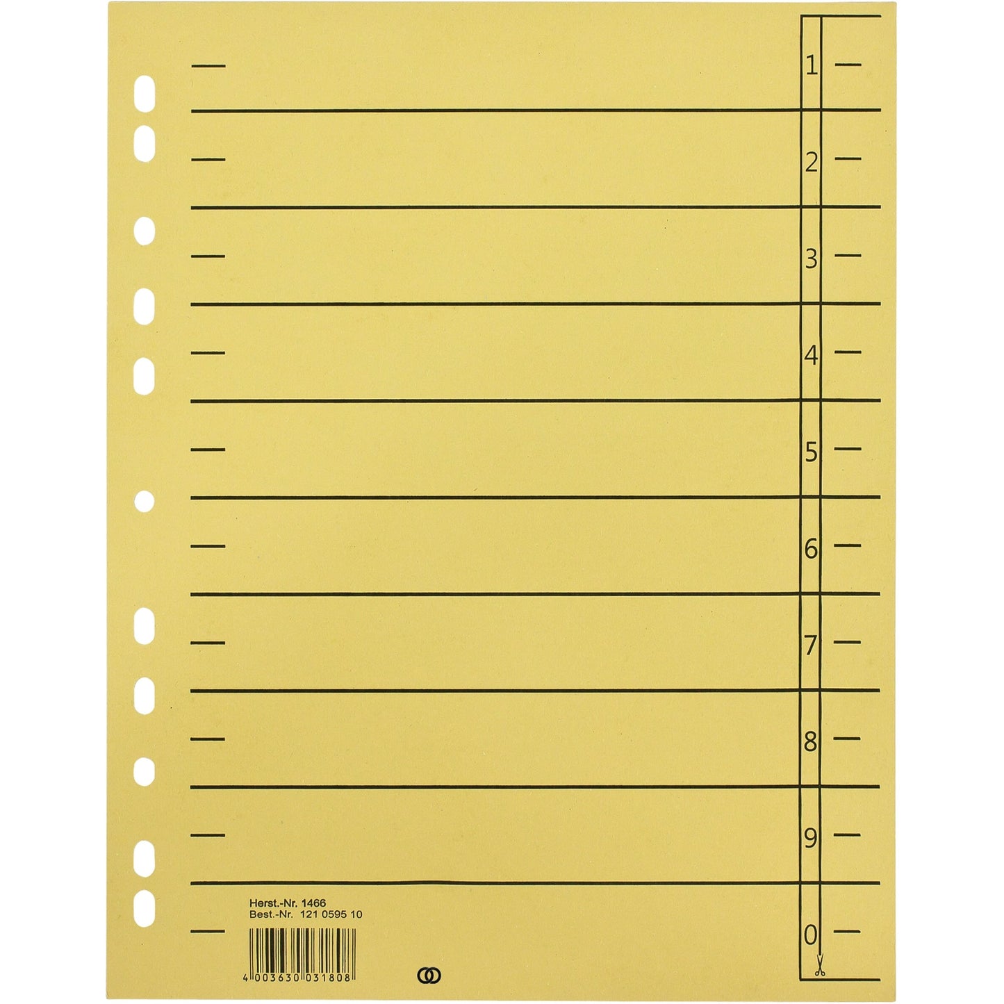 Soennecken Trennblatt oeco DIN A4 Recyclingkarton gelb 100 St./Pack.