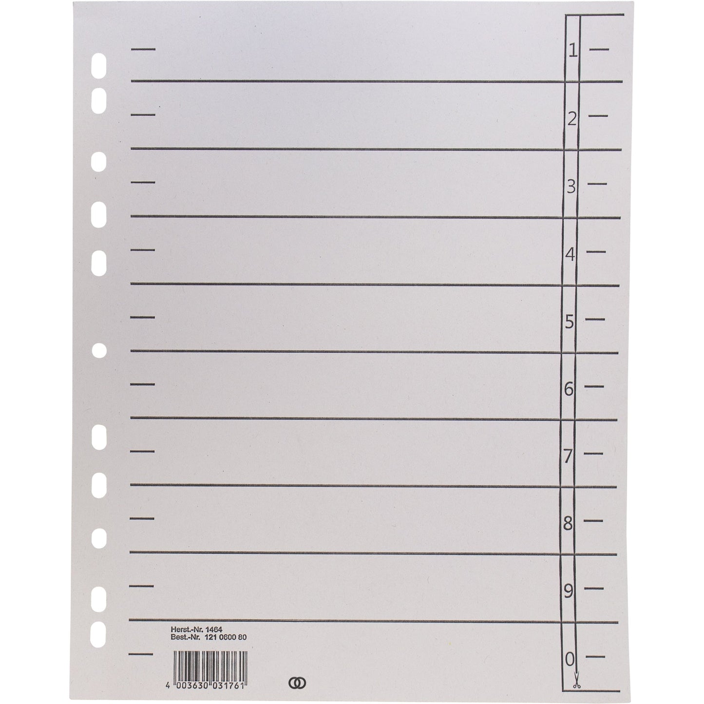 Soennecken Trennblatt oeco DIN A4 Recyclingkarton grau 100 St./Pack.