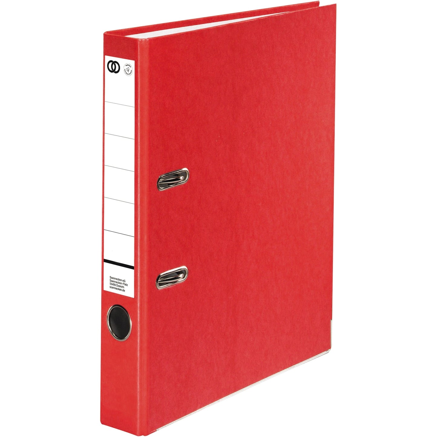 Soennecken Ordner oeco 50mm DIN A4 mit Schlitzen Werkstoff: Recyclingkarton Material außen: Papier Material innen: Papier rot
