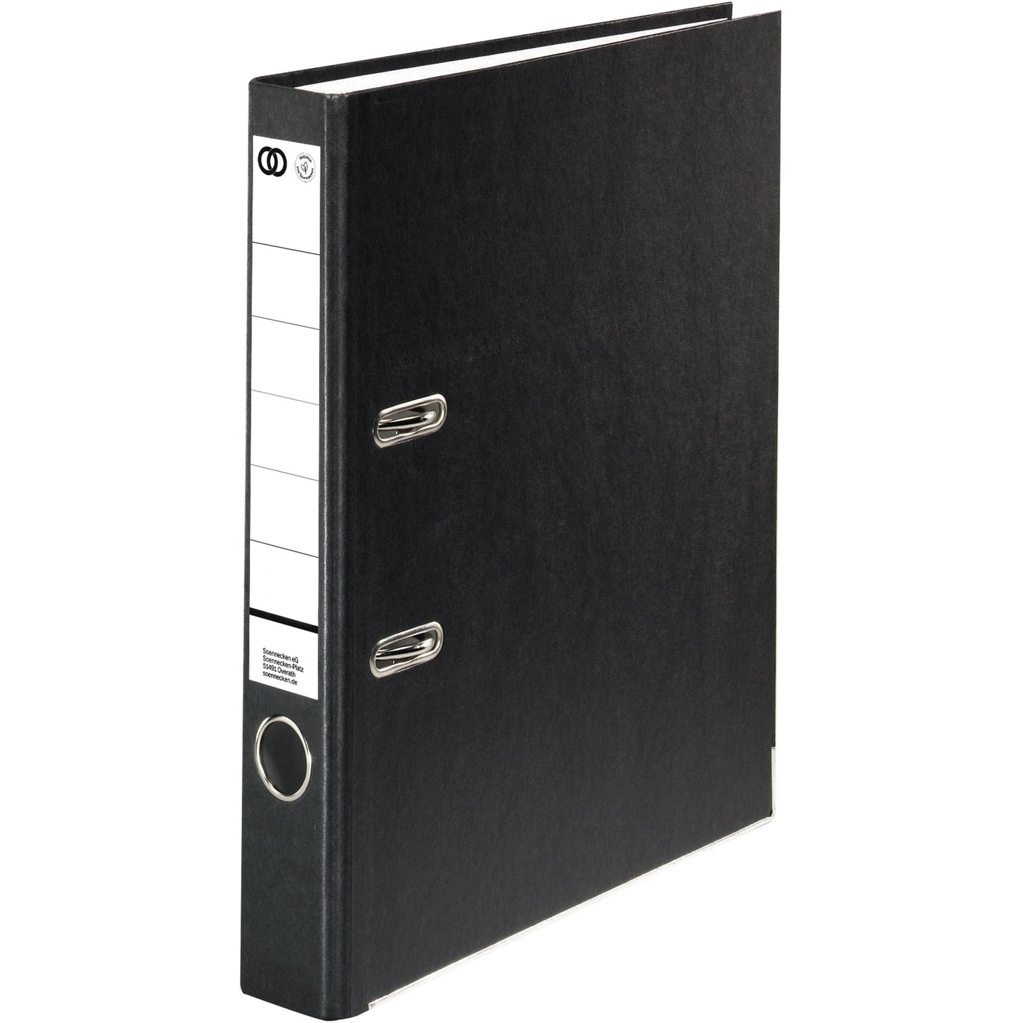 Soennecken Ordner oeco 50mm DIN A4 mit Schlitzen Werkstoff: Recyclingkarton Material außen: Papier Material innen: Papier schwarz