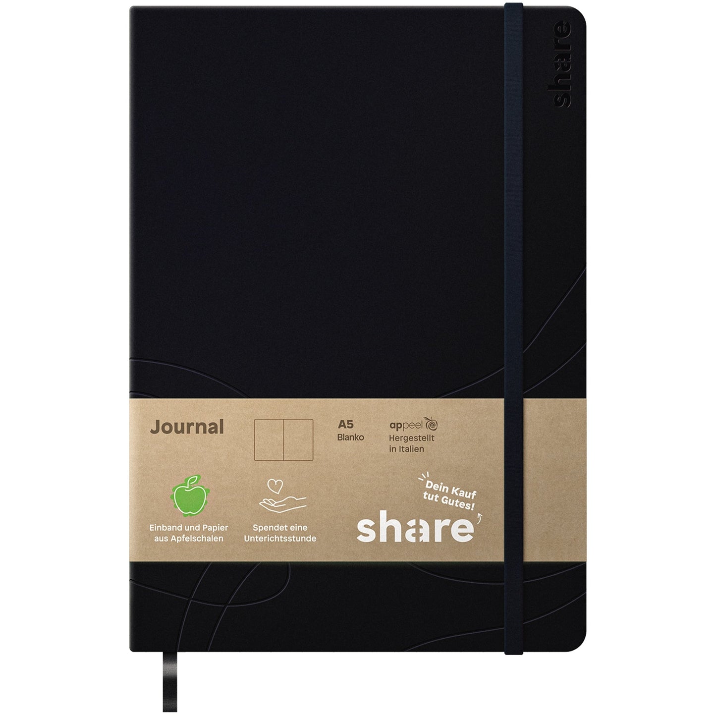 share Notizbuch DIN A5 blanko anthrazit/dunkelblau 96 Bl.