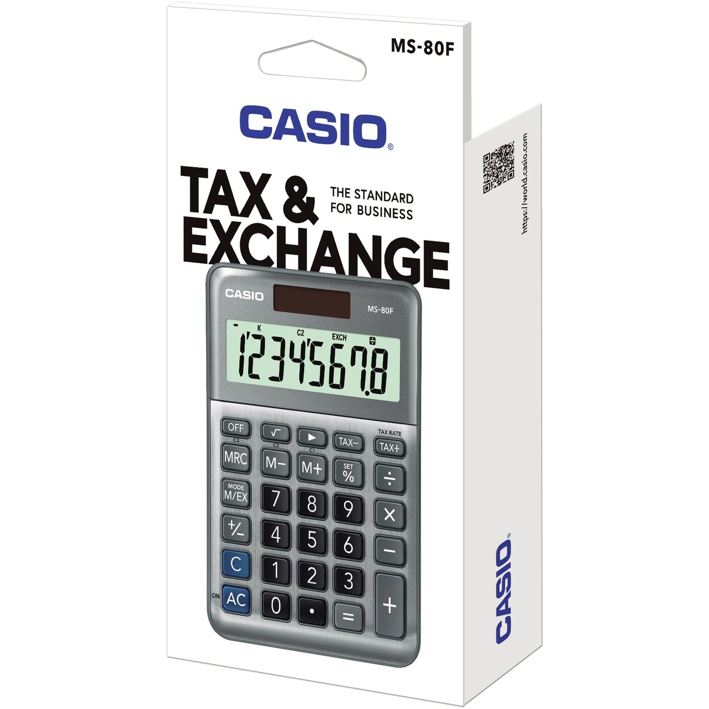 CASIO® Tischrechner MS-80F 101 x 27,6 x 148,5 mm (B x H x T) Batterie, Solar-Energie silber