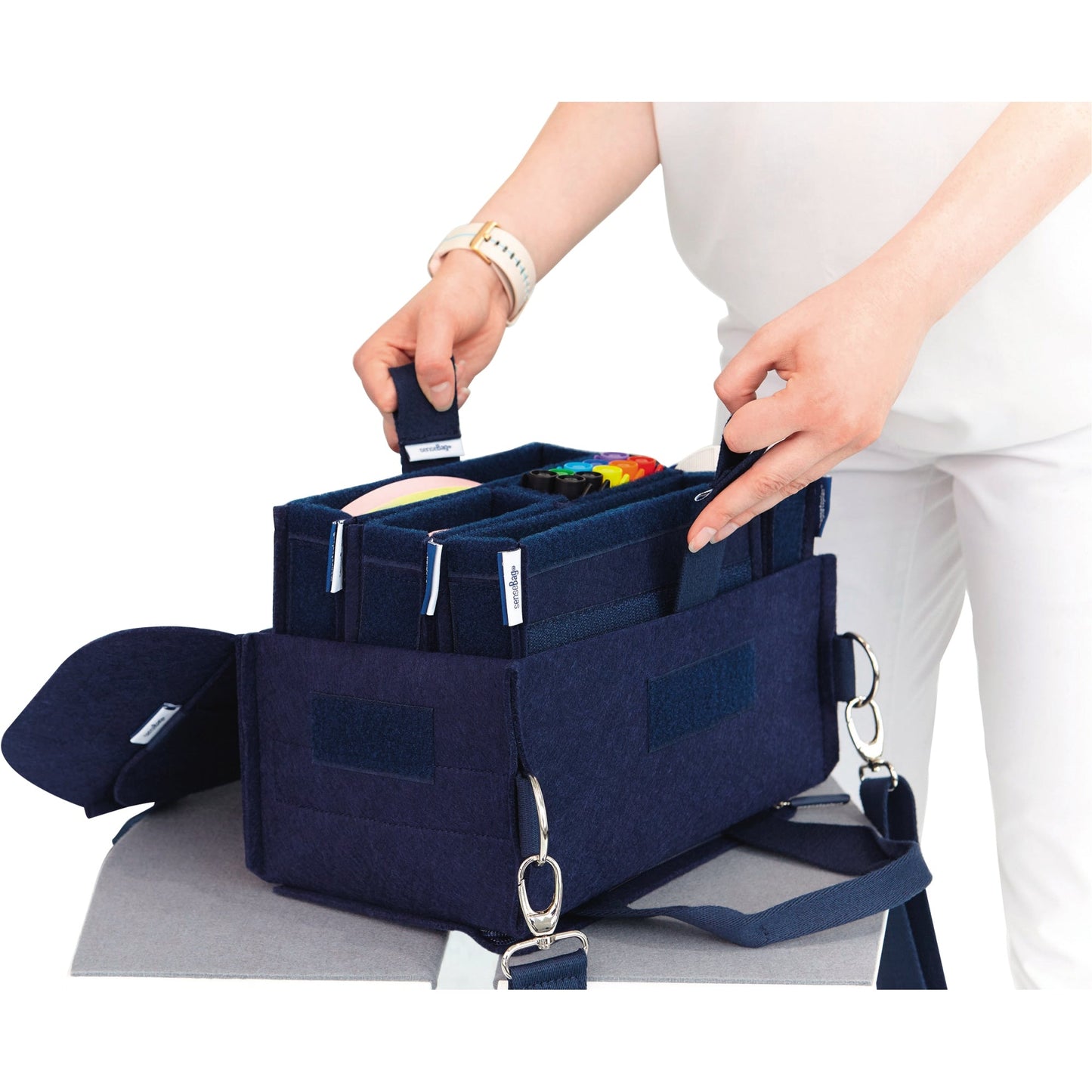 magnetoplan® Moderationstasche ecoAware 29 x 18 x 14,5 cm (B x H x T) 1.900 Teile Polyester, 100 % recycelt blau