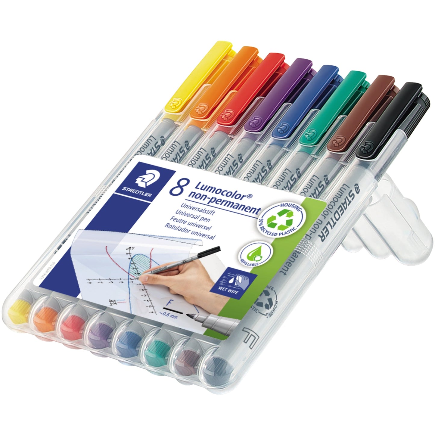 STAEDTLER® Folienstift Lumocolor® non-permanent 316 0,6mm farbig sortiert nicht dokumentenecht 8 St./Pack.