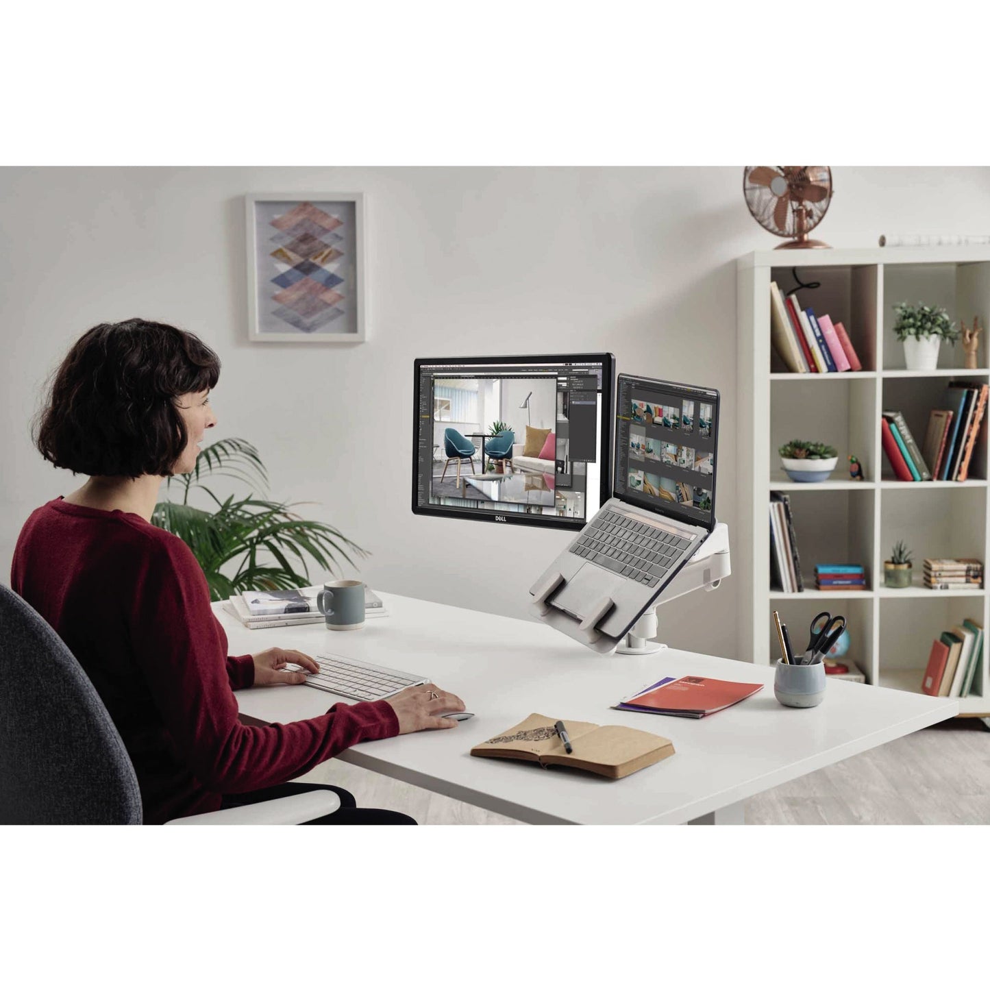 Lima Notebookhalterung Schwenkarm 2,8kg Stahl/Kunststoff weiß