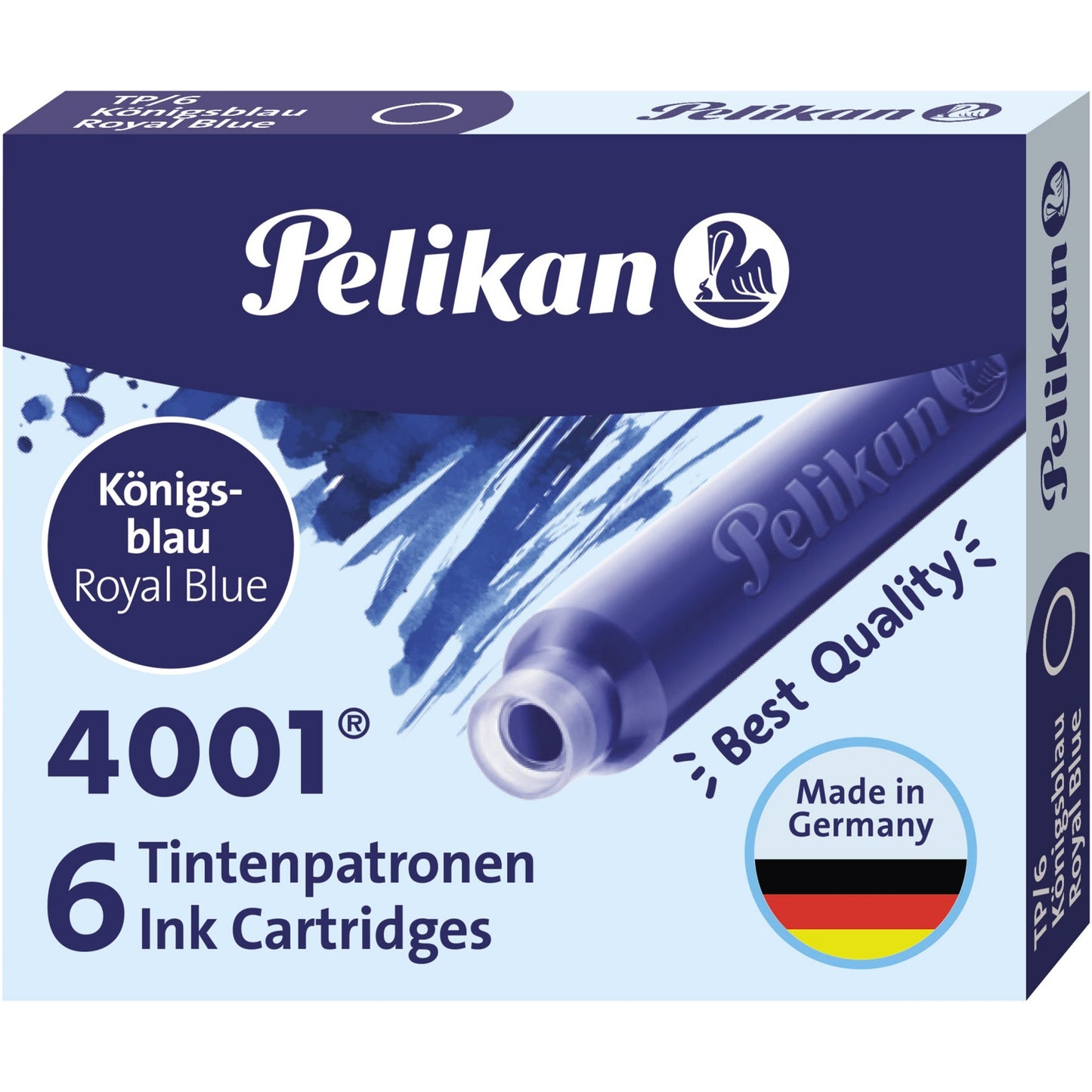 Pelikan Tintenpatrone 4001 TP/6 Standardtintenpatrone löschbar königsblau 6 St./Pack.