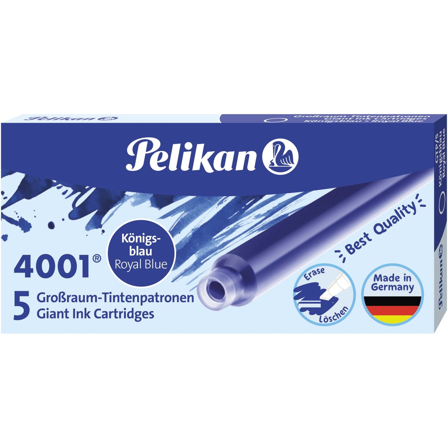 Pelikan Tintenpatrone 4001 GTP/5 Großraumtintenpatrone löschbar königsblau 5 St./Pack.