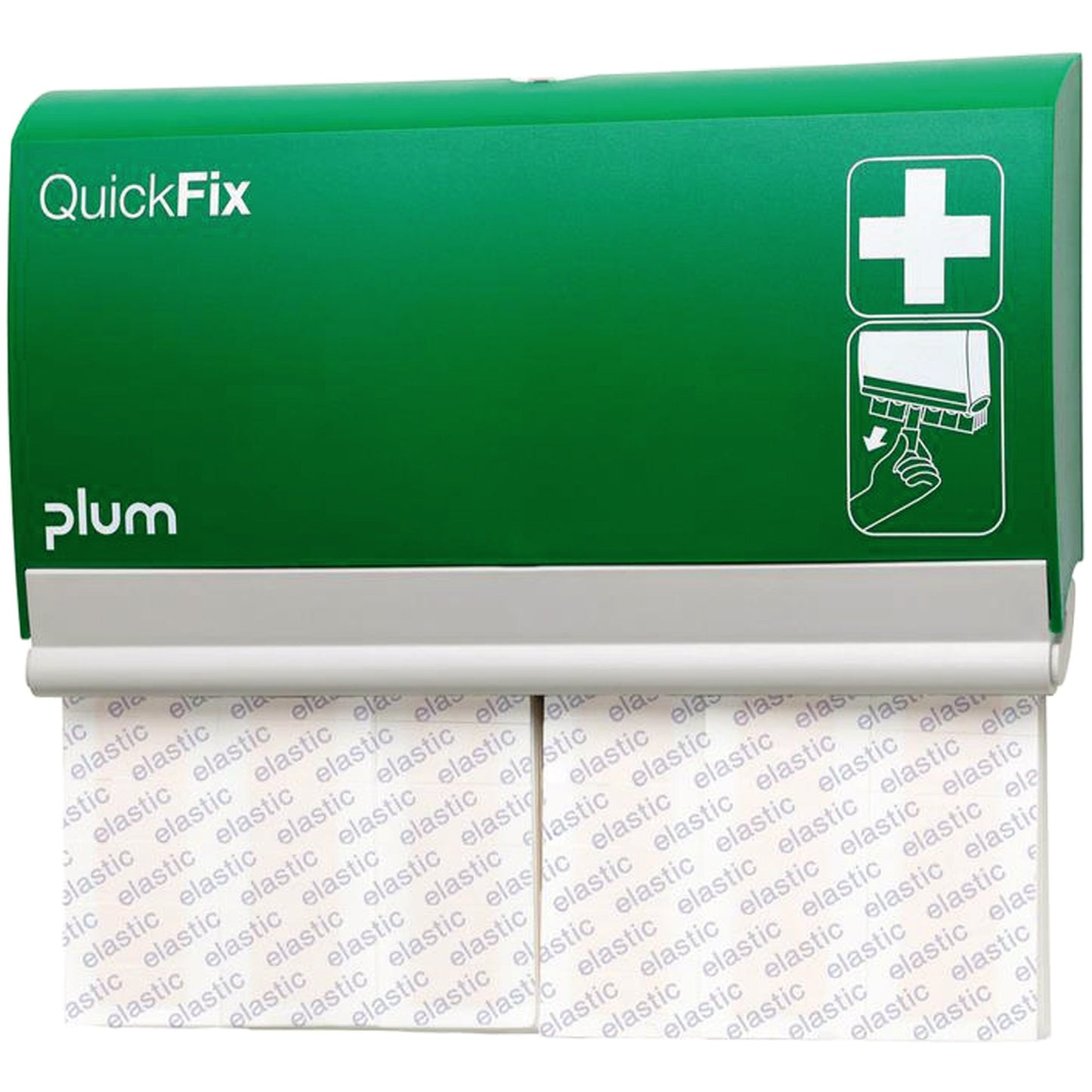 QuickFix Pflasterspender Elastic long 13,5 x 23 x 3 cm (B x H x T) gefüllt Kunststoff grün