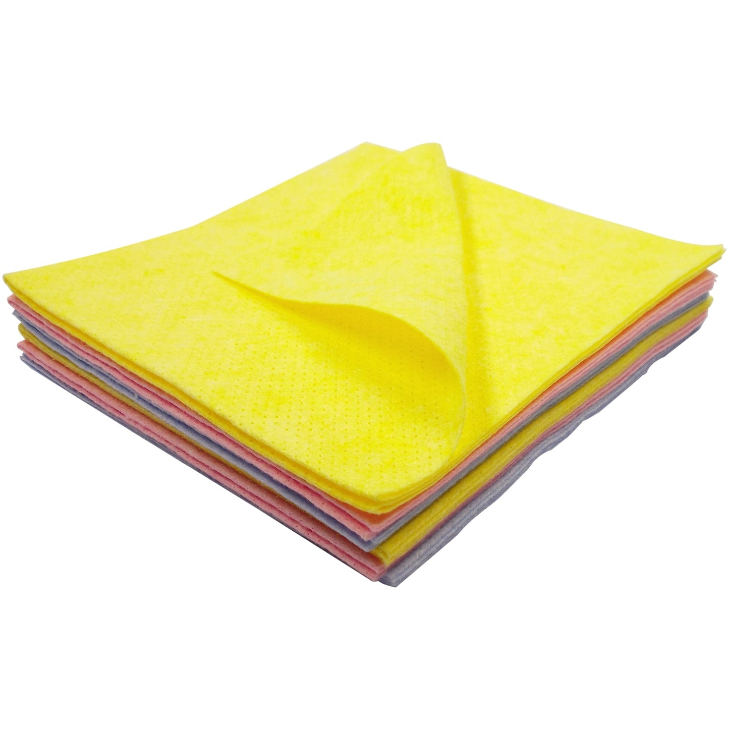 aQualine Putztücher 38 x 38 cm (B x L) 82 % Viskose, 18 % Polypropylen 2 x blau, 2 x gelb, 2 x rosa 6 St./Pack.