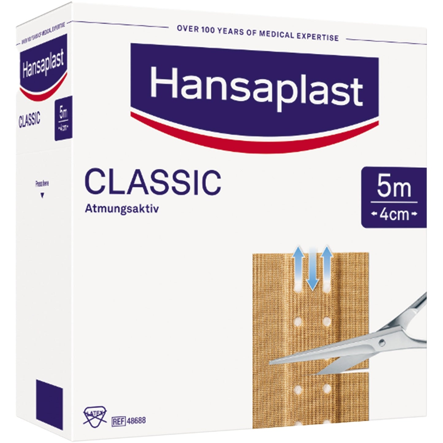 Hansaplast Pflaster CLASSIC 4 cm x 5 m (B x L) Viskosegewebe hautfarben