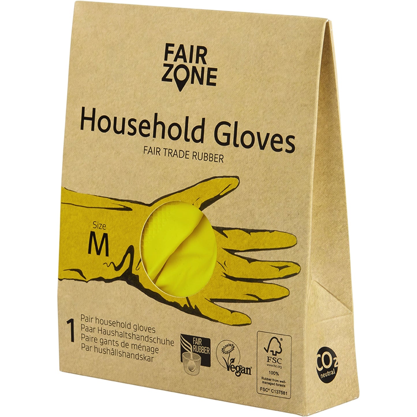 FAIR ZONE Gummihandschuhe M Naturkautschuk gelb