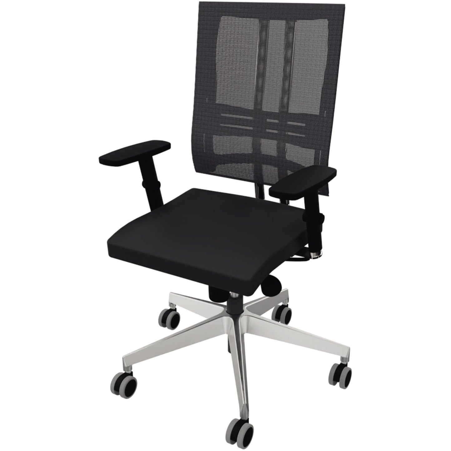 NowyStyl Bürodrehstuhl NetMotion ES 40,5-49cm Synchronmechanik Rolle universell (für Hart- und Teppichböden) Aluminium schwarz