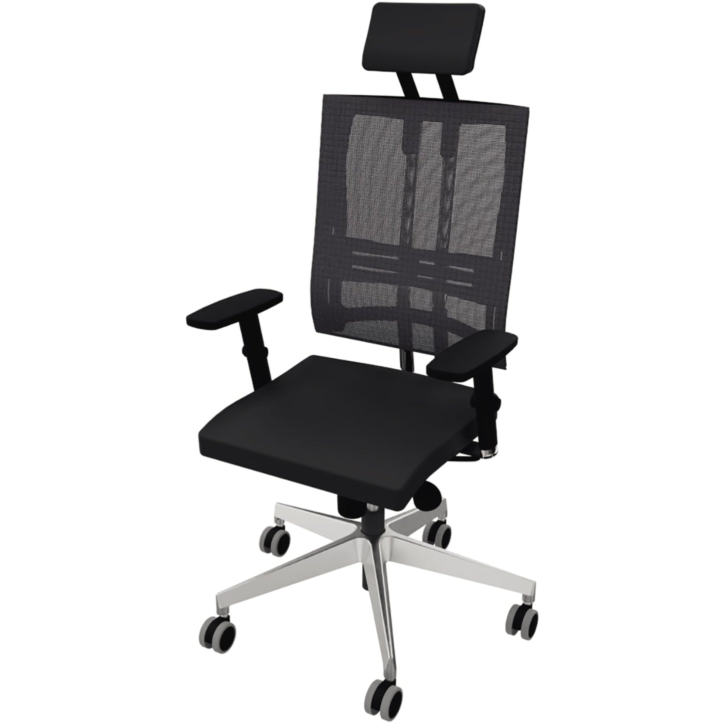 NowyStyl Bürodrehstuhl NetMotion ES 40,5-49cm Synchronmechanik Rolle universell (für Hart- und Teppichböden) Aluminium schwarz