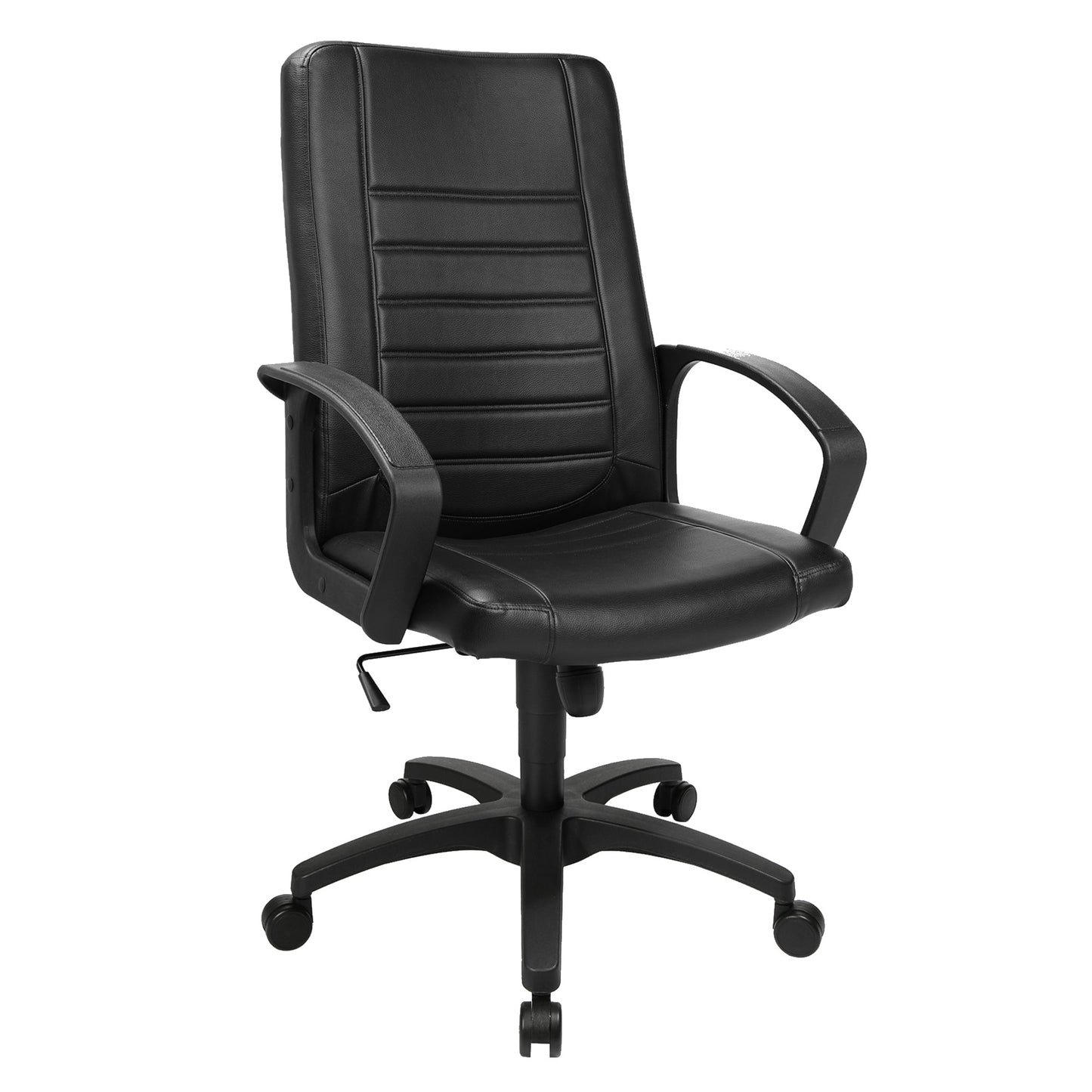 TOPSTAR Chefsessel Premium Point 100 43-53cm Wippmechanik mit Armlehnen Rolle hart gebremst (für Teppichboden) Polyamid schwarz