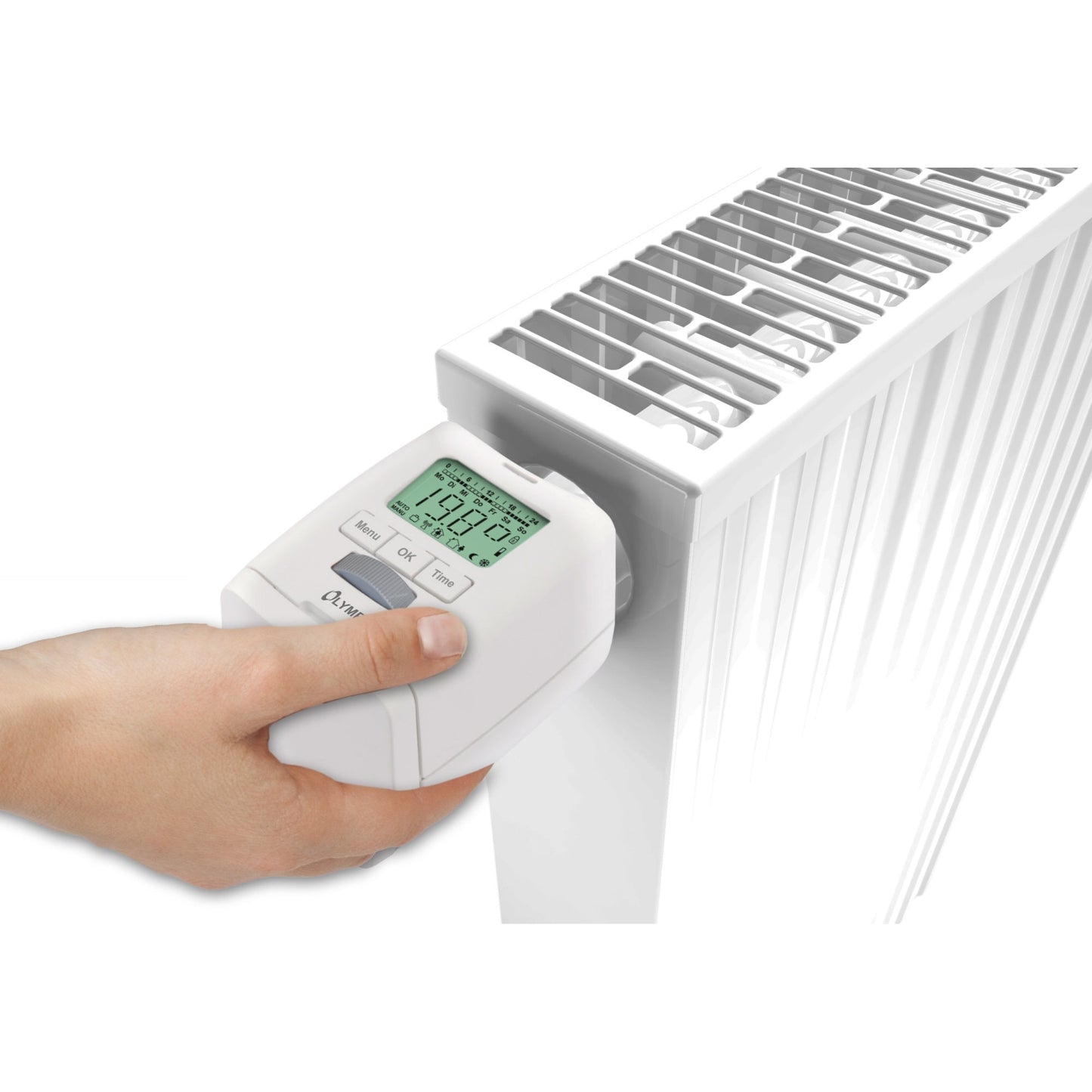 Olympia Thermostat Heizkörperventile Gewindemaß M30 x 1,5 mm AA/Mignon inkl. 3 Adaper (RA, RAV, RAVL)