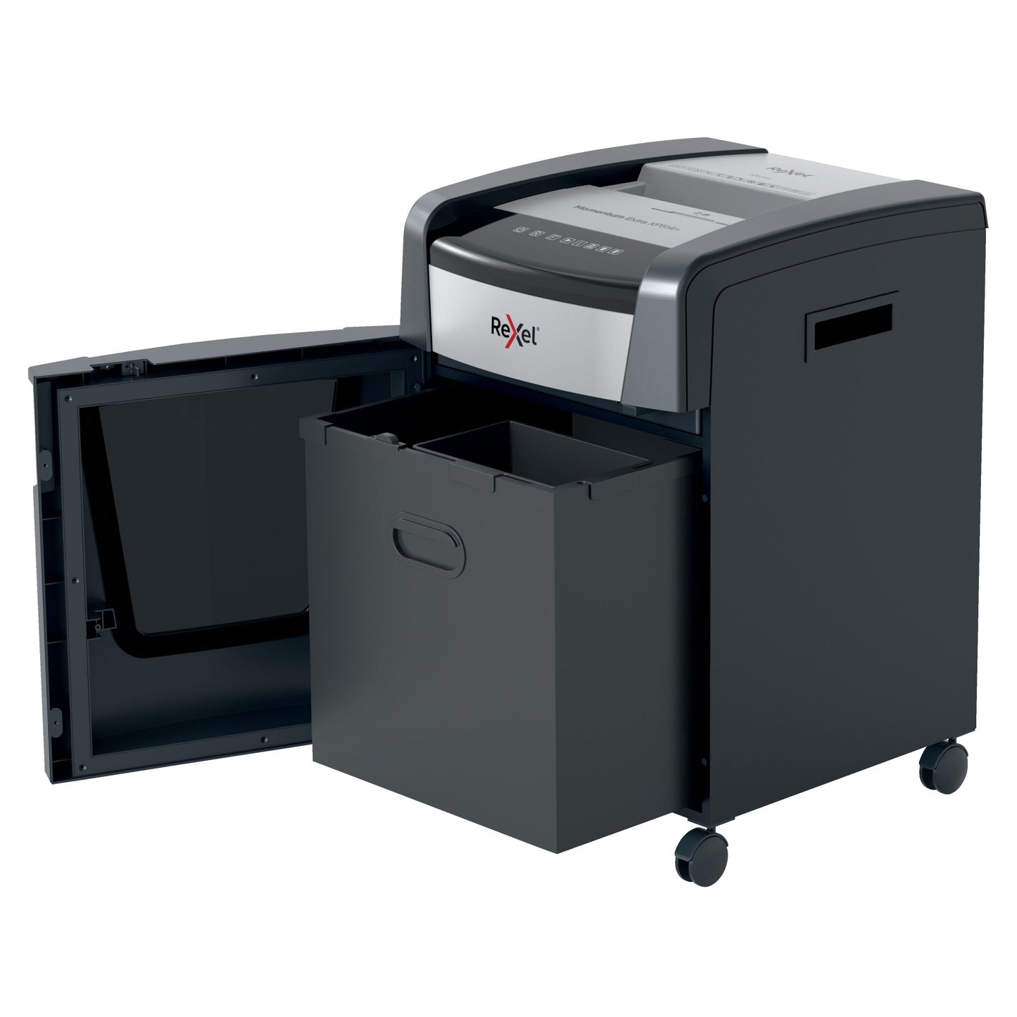 Rexel® Aktenvernichter Momentum Extra XP514+ P-5 Papier, Heftklammern, Büroklammern, Kreditkarten, CDs/DVDs Partikelschnitt 15 Bl. schwarz