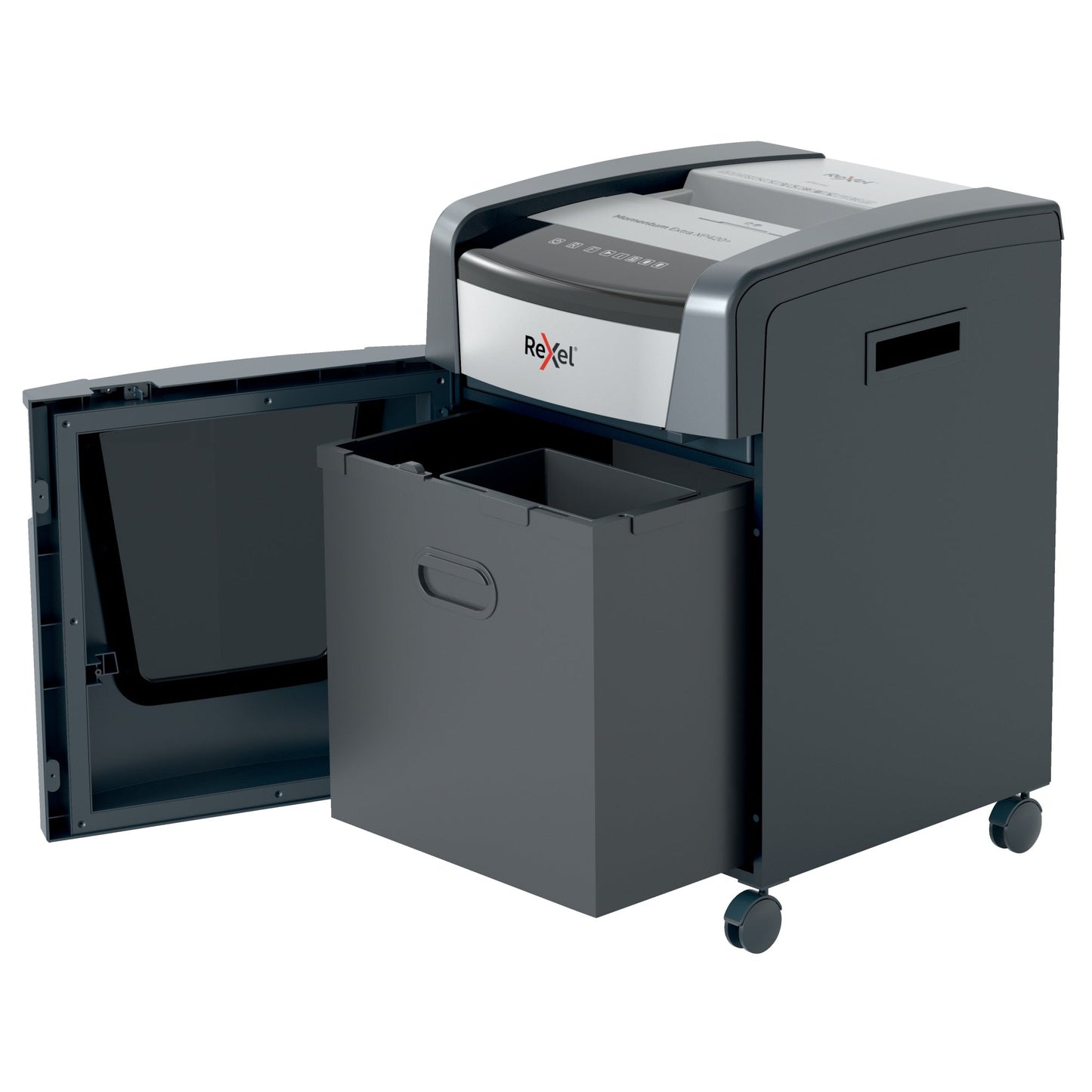 Rexel® Aktenvernichter Momentum Extra XP420+ P-4 Papier, Heftklammern, Büroklammern, Kreditkarten, CDs/DVDs Partikelschnitt 21 Bl. schwarz