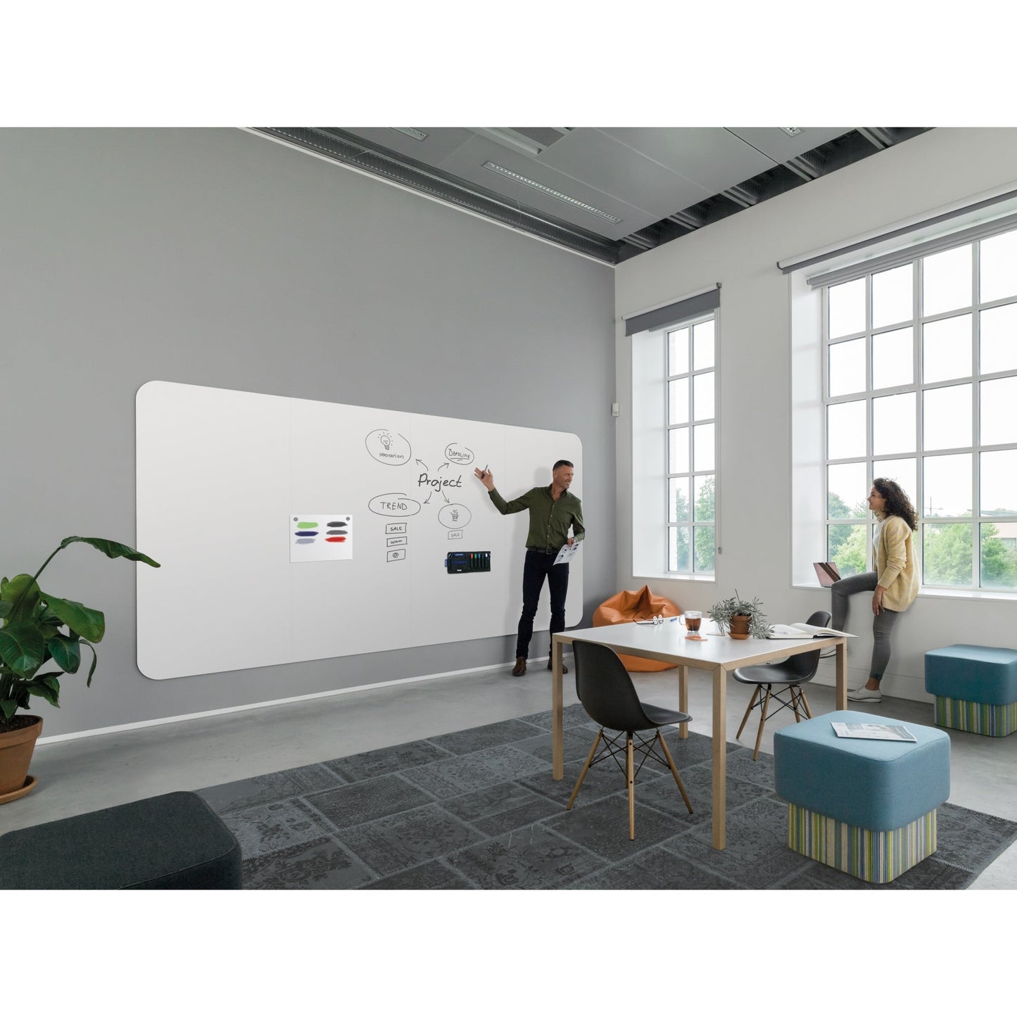 magnetoplan® Whiteboard Infinity Wall X Maße der Oberfläche: 490 x 198 cm (B x H) Tafel magnethaftend nicht beidseitig beschreibbar Stahl emailliert weiß