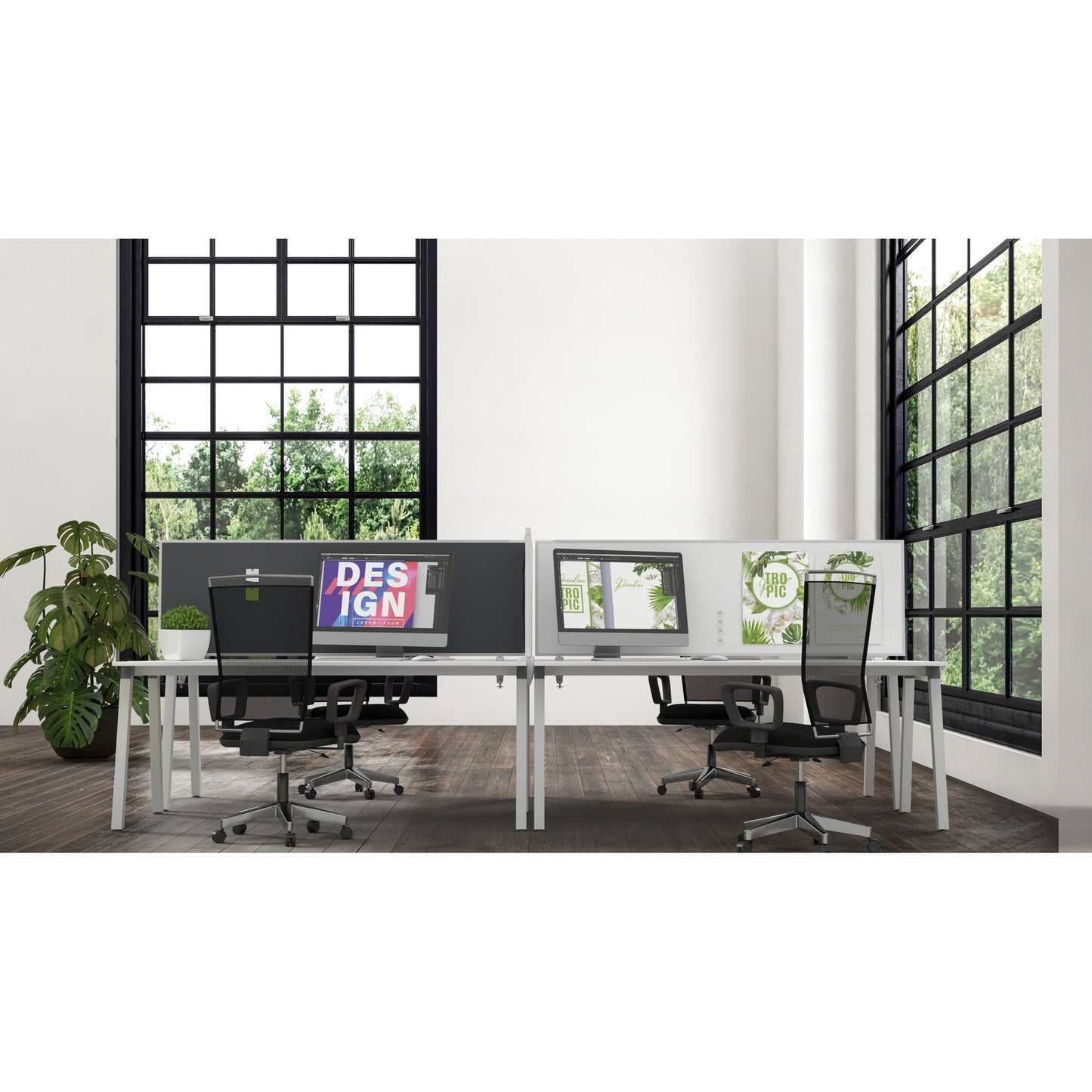 magnetoplan® Tischtrennwand VarioPin 160 x 50 cm (B x H) 2cm schwer entflammbar dunkelblau