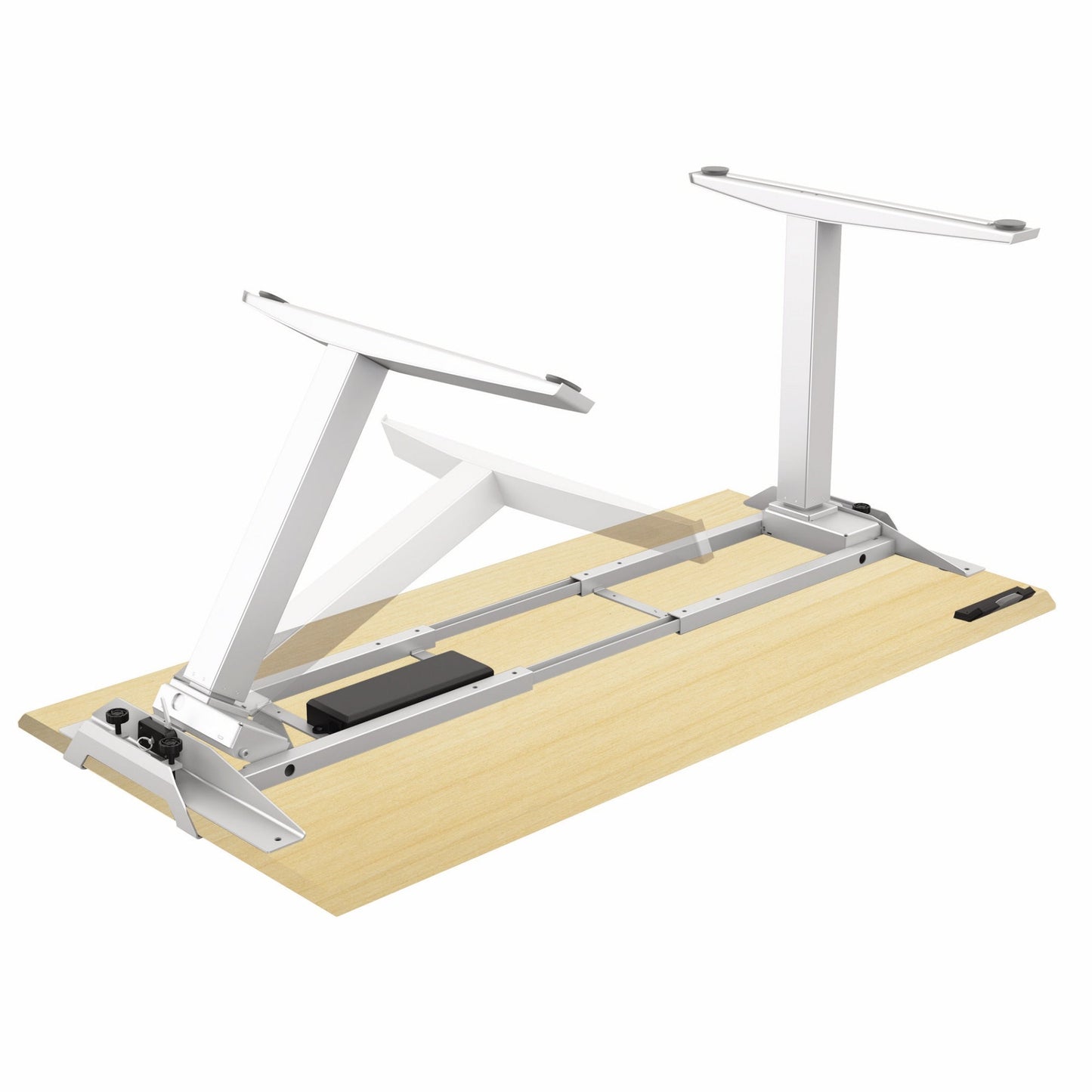 Fellowes® Schreibtisch LevadoT Maße: 1.600 x 640-1.260 x 800 mm (B x H x T) Spanplatte ahorn