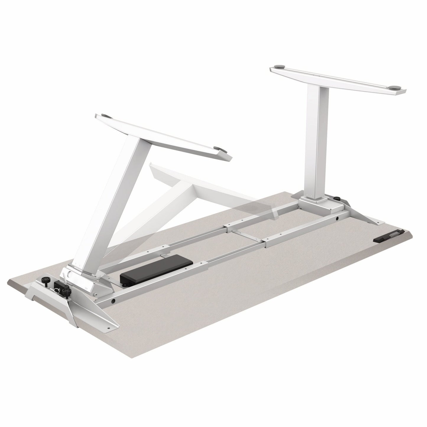 Fellowes® Schreibtisch LevadoT Maße: 1.400 x 640-1.260 x 800 mm (B x H x T) Spanplatte grau