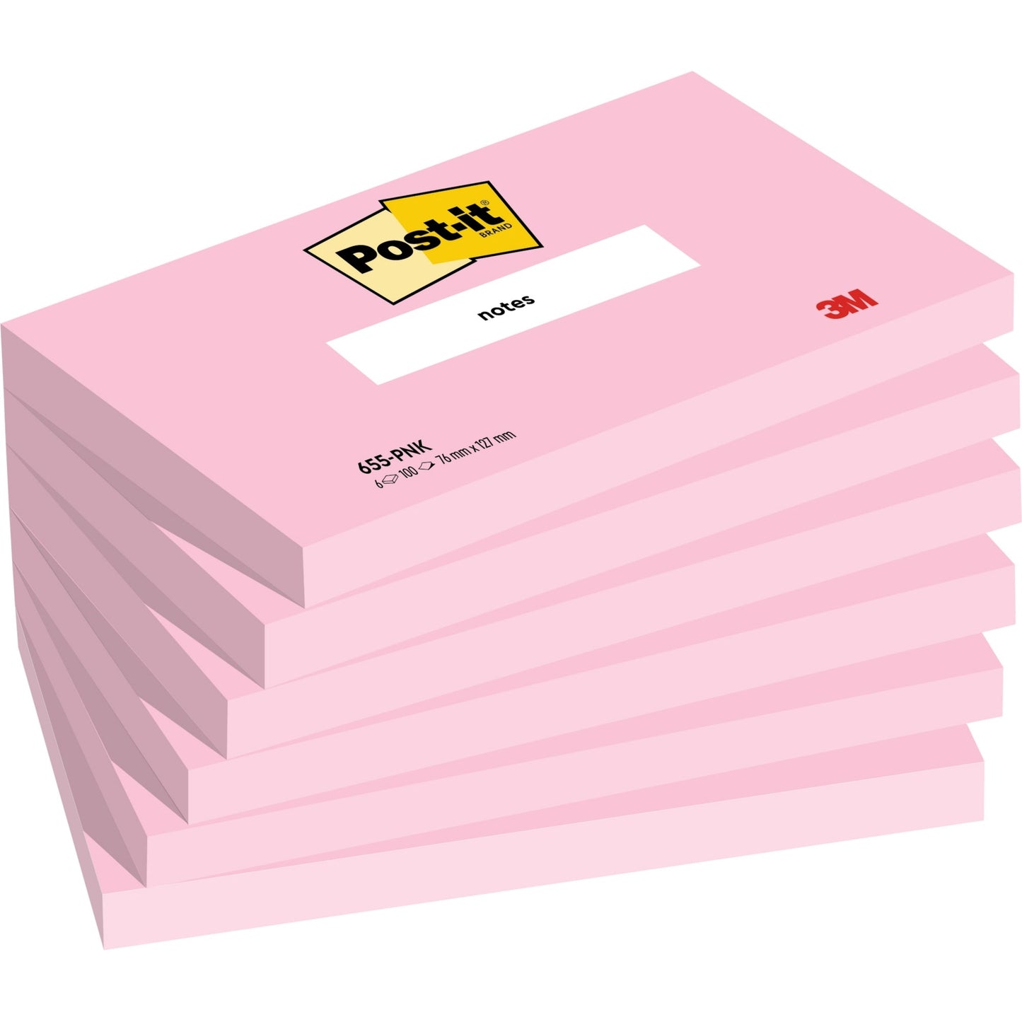 Post-it® Haftnotiz Notes 127 x 76 mm (B x H) flamingopink 100 Bl./Block 6 Block/Pack.