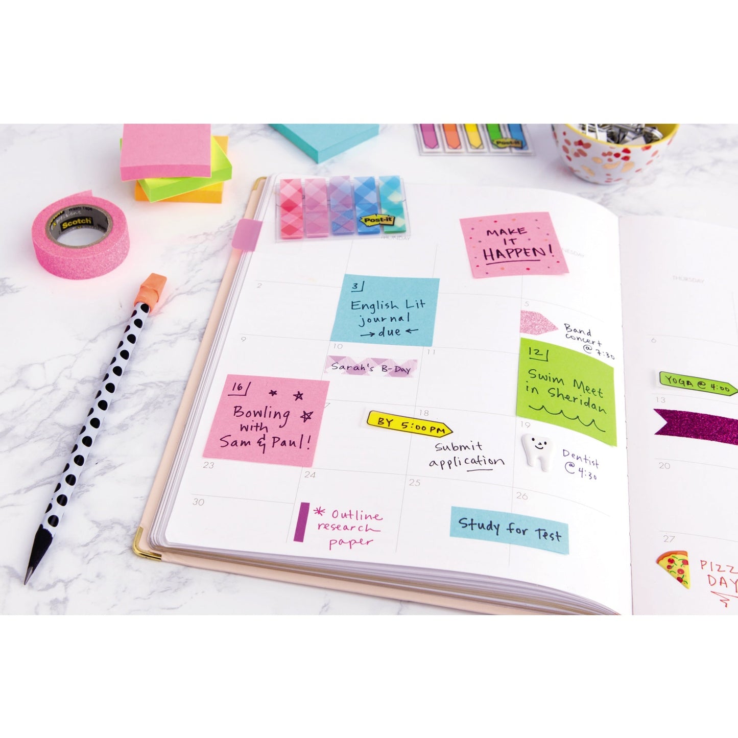 Post-it® Haftnotizwürfel 76 x 45 x 76 mm (B x H x T) ultragelb, limonengrün, powerpink, neongrün, zenblau, türkis 450 Bl.