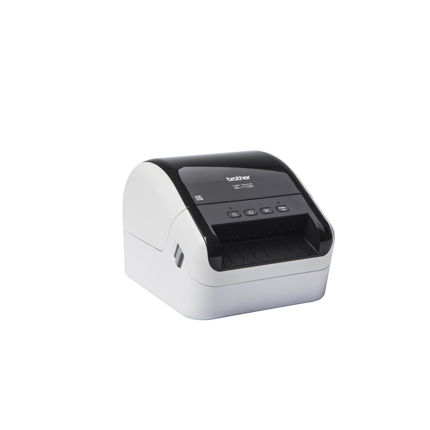 Brother Etikettendrucker QL-1100c 101,6mm USB-B 2.0, USB-Host inkl. 2 Starter-Etikettenrollen (41 Einzel-Etiketten 103 x 164 mm, Endlos-Etikett 62 mm x 8 m), Netzkabel, USB-Kabel