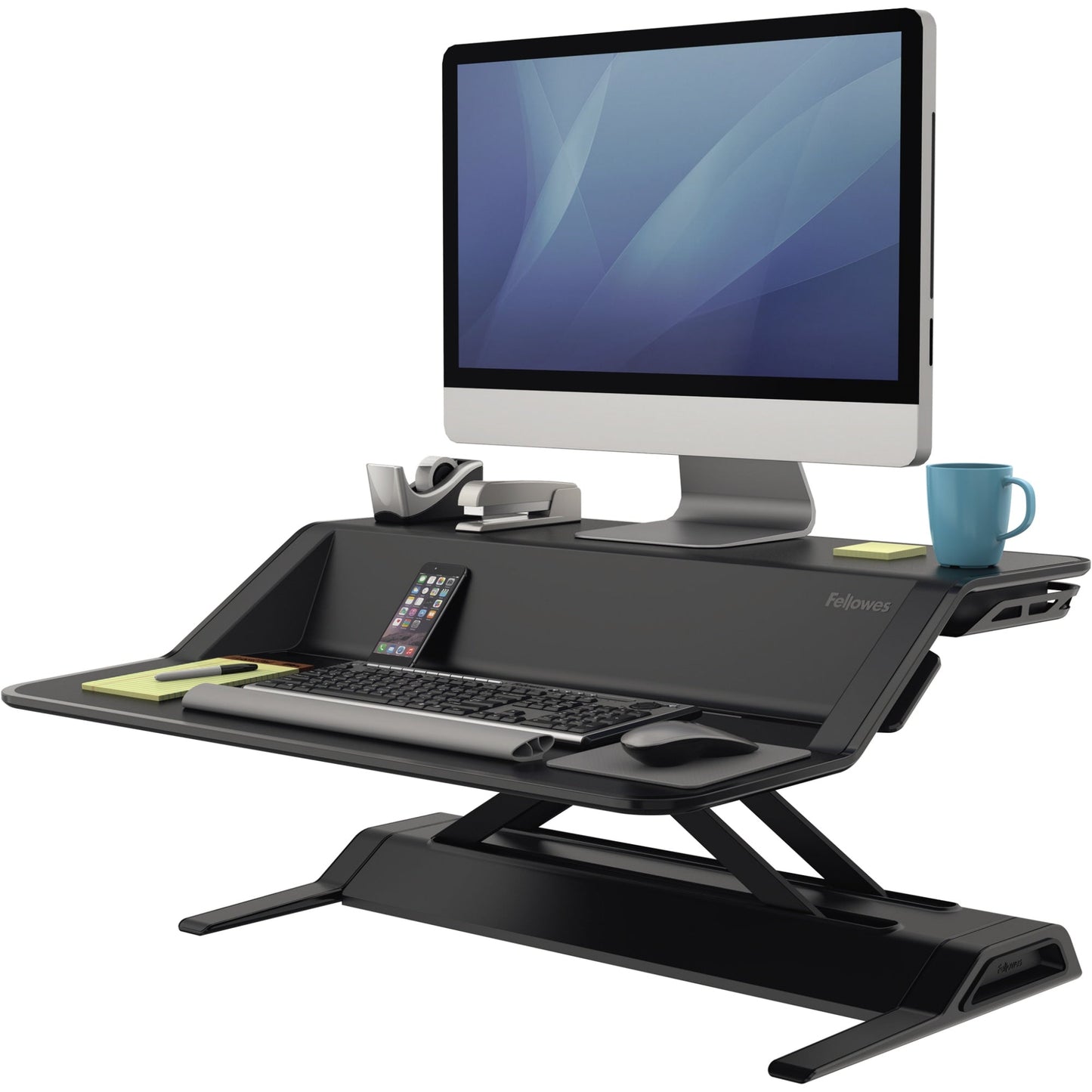 Fellowes® Sitz-Steh-Arbeitsplatz LotusT 15,8kg Stahl/ABS Kunststoff schwarz