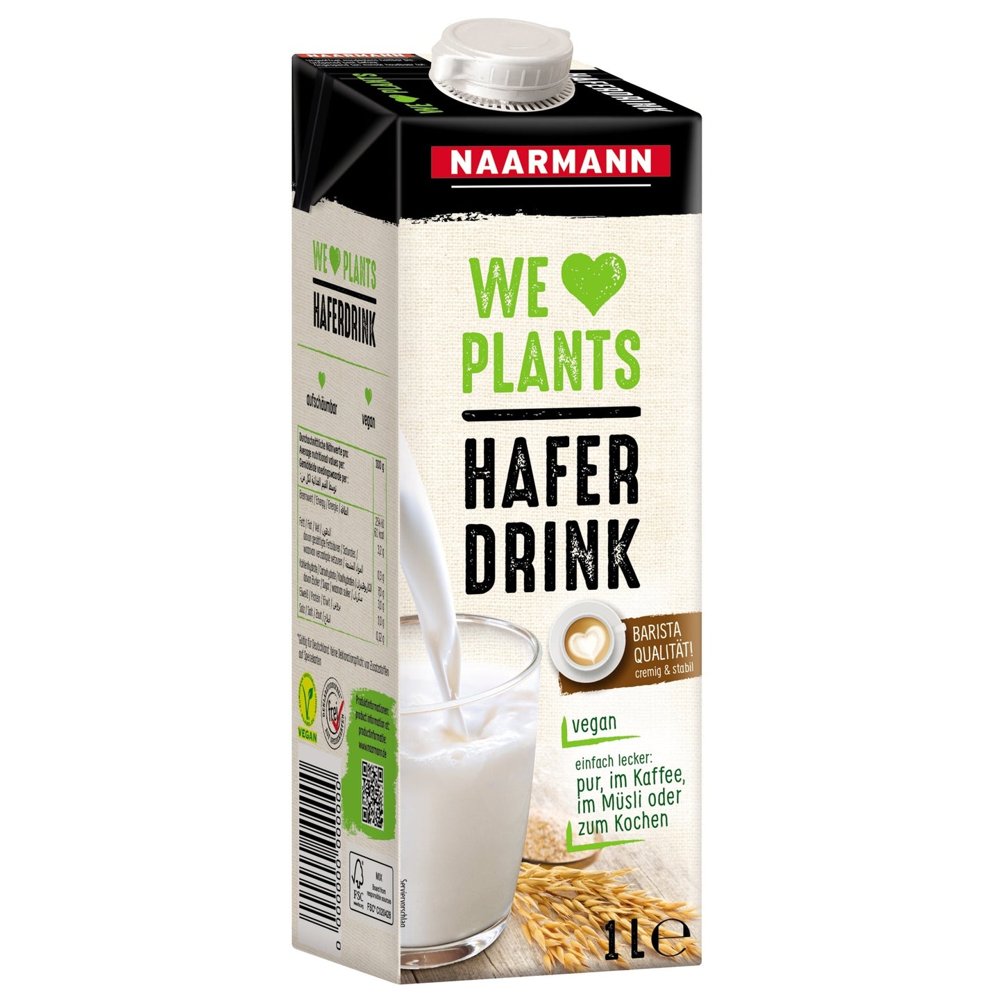 NAARMANN Pflanzendrink Hafer TetraPak 12 x 1 l/Pack.