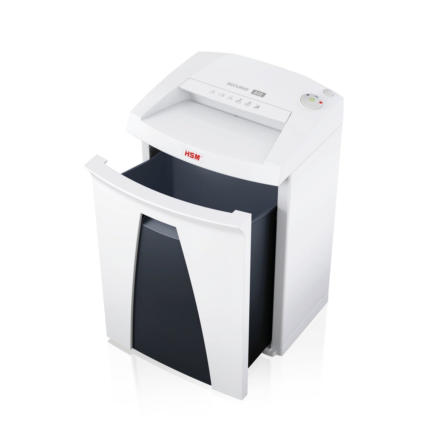 HSM® Aktenvernichter SECURIO B22 P-5 Papier, Heftklammern, Büroklammern, Kreditkarten Partikelschnitt weiß