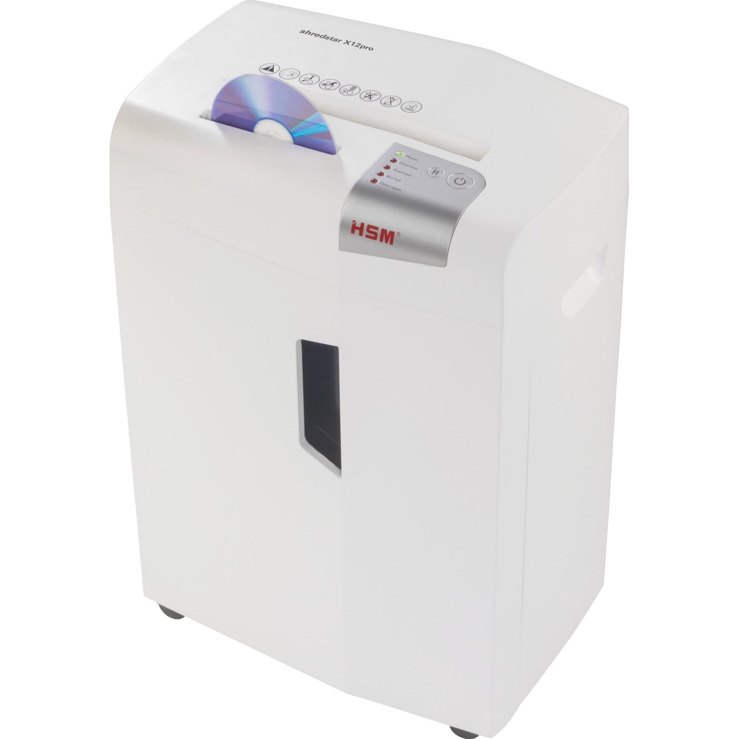 HSM® Aktenvernichter shredstar X12pro P-5 Papier, Heftklammern, Büroklammern, Kreditkarten, CDs/DVDs Partikelschnitt weiß