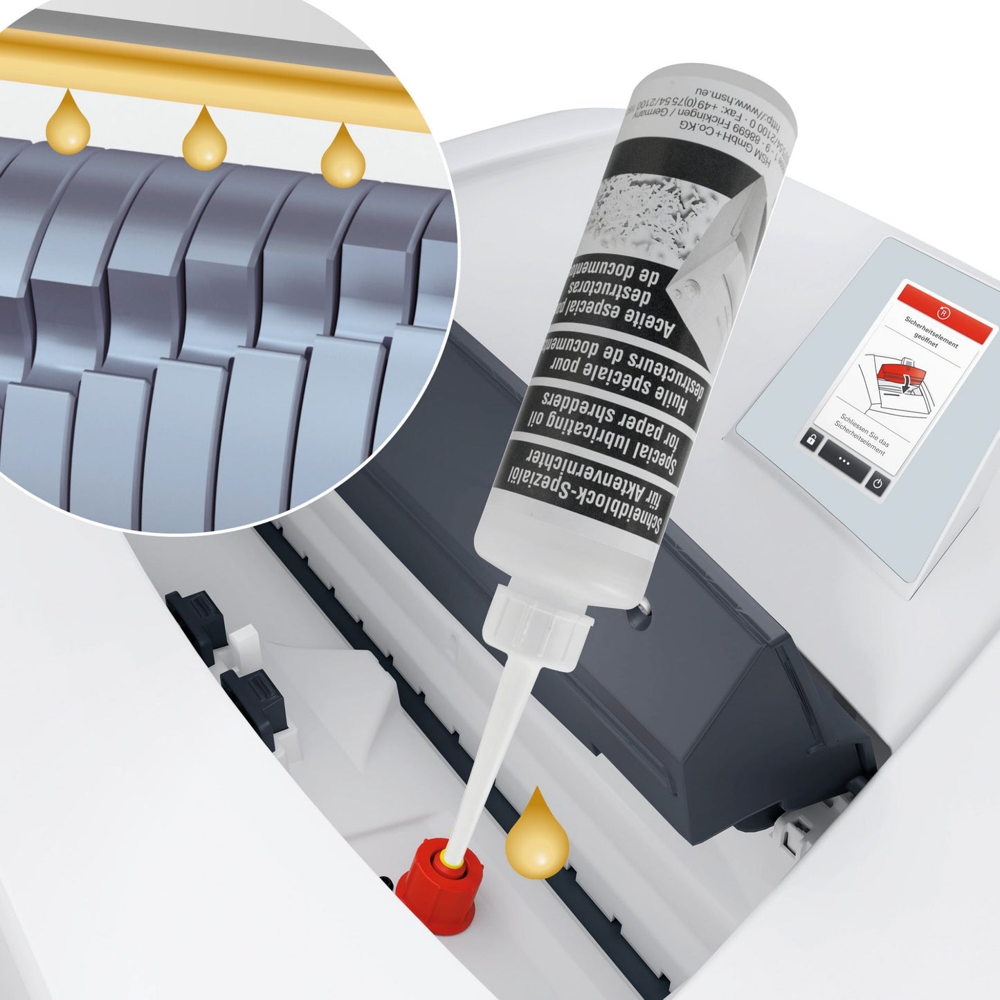 HSM® Aktenvernichter SECURIO P40i P-5 Papier, Heftklammern, Büroklammern, Kreditkarten, CDs/DVDs Partikelschnitt 26 Bl. weiß