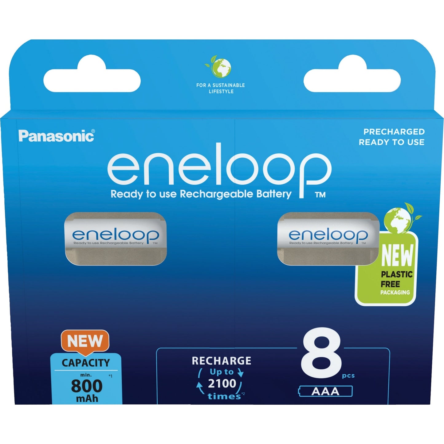 Panasonic Akku eneloop AAA/Micro HR03 Nickel-Metallhydrid 1,2V 800 mAh 8 St./Pack.