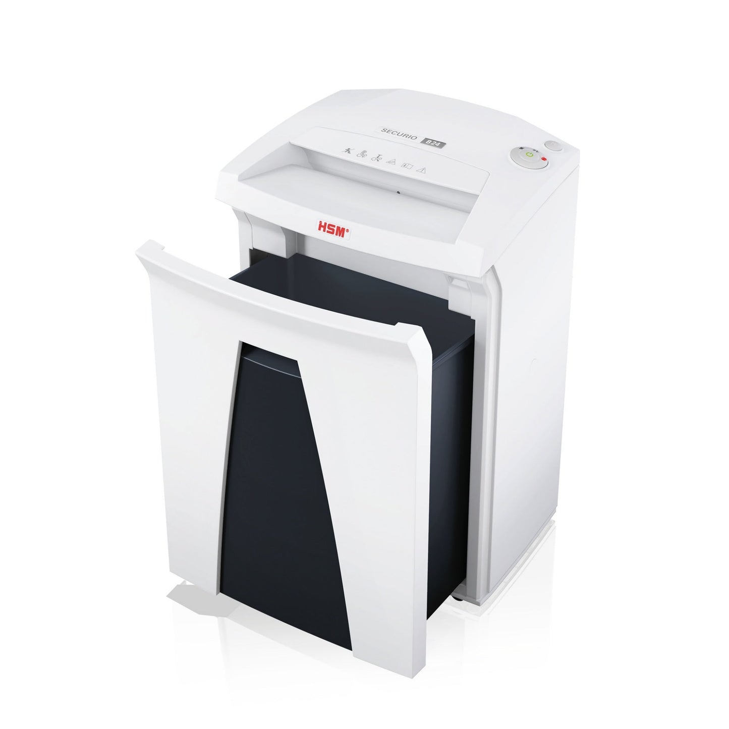 HSM® Aktenvernichter SECURIO B24 P-2 Papier, Heftklammern, Büroklammern, Kreditkarten, CDs/DVDs Streifenschnitt weiß