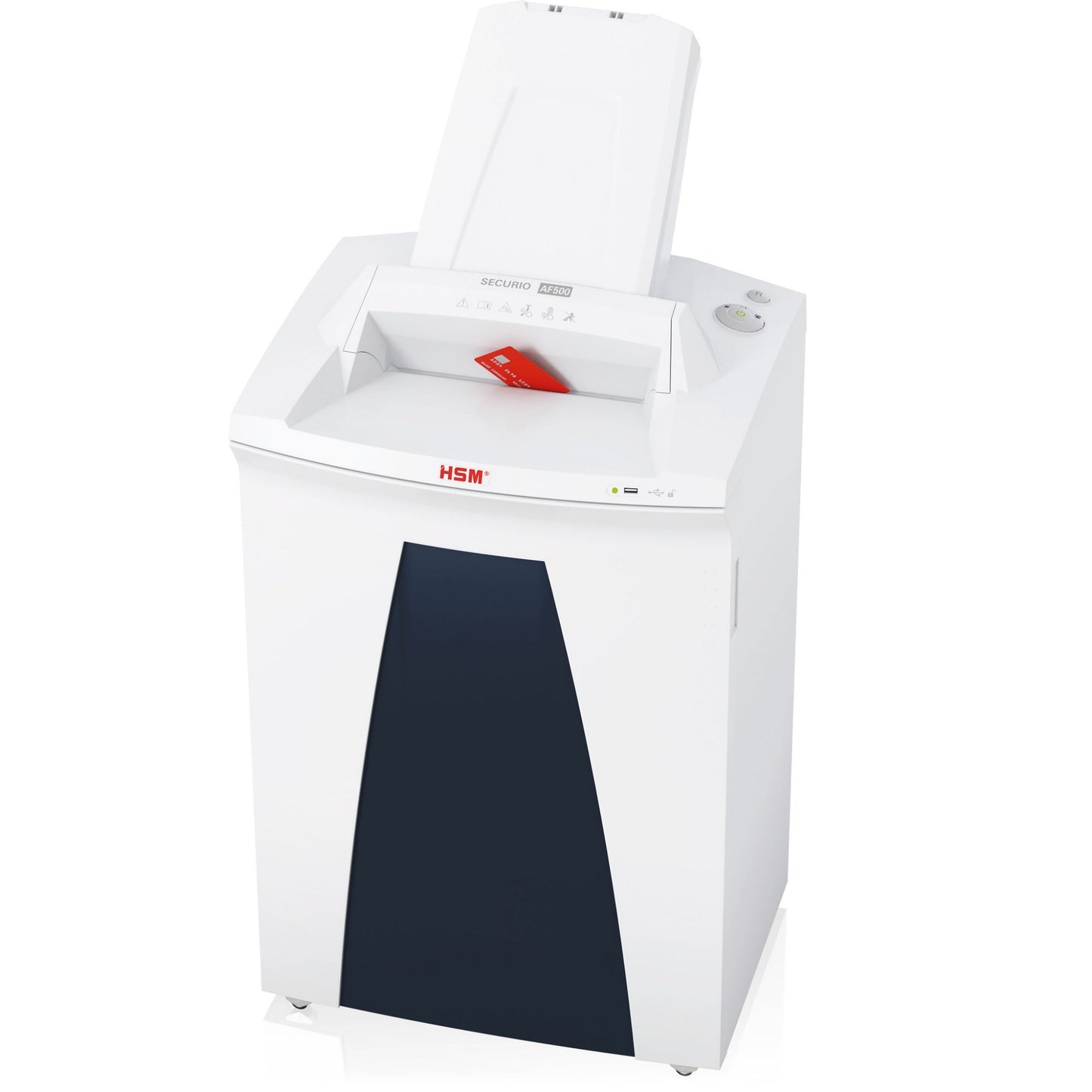 HSM® Aktenvernichter SECURIO AF500 P-5 Papier, Heftklammern, Büroklammern, Kreditkarten Partikelschnitt 13 Bl. manuell, 500 Bl. automatisch weiß