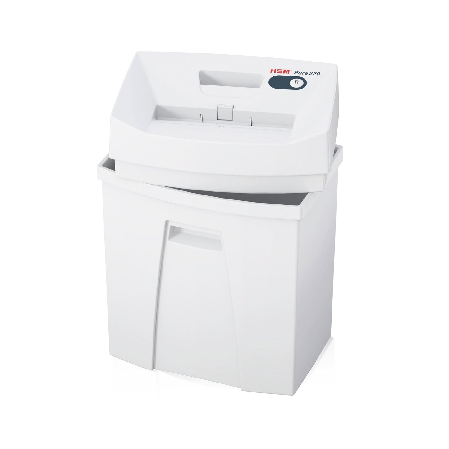 HSM® Aktenvernichter Pure 220 P-2 Papier, Heftklammern, Büroklammern, Kreditkarten Streifenschnitt 14 Bl. weiß