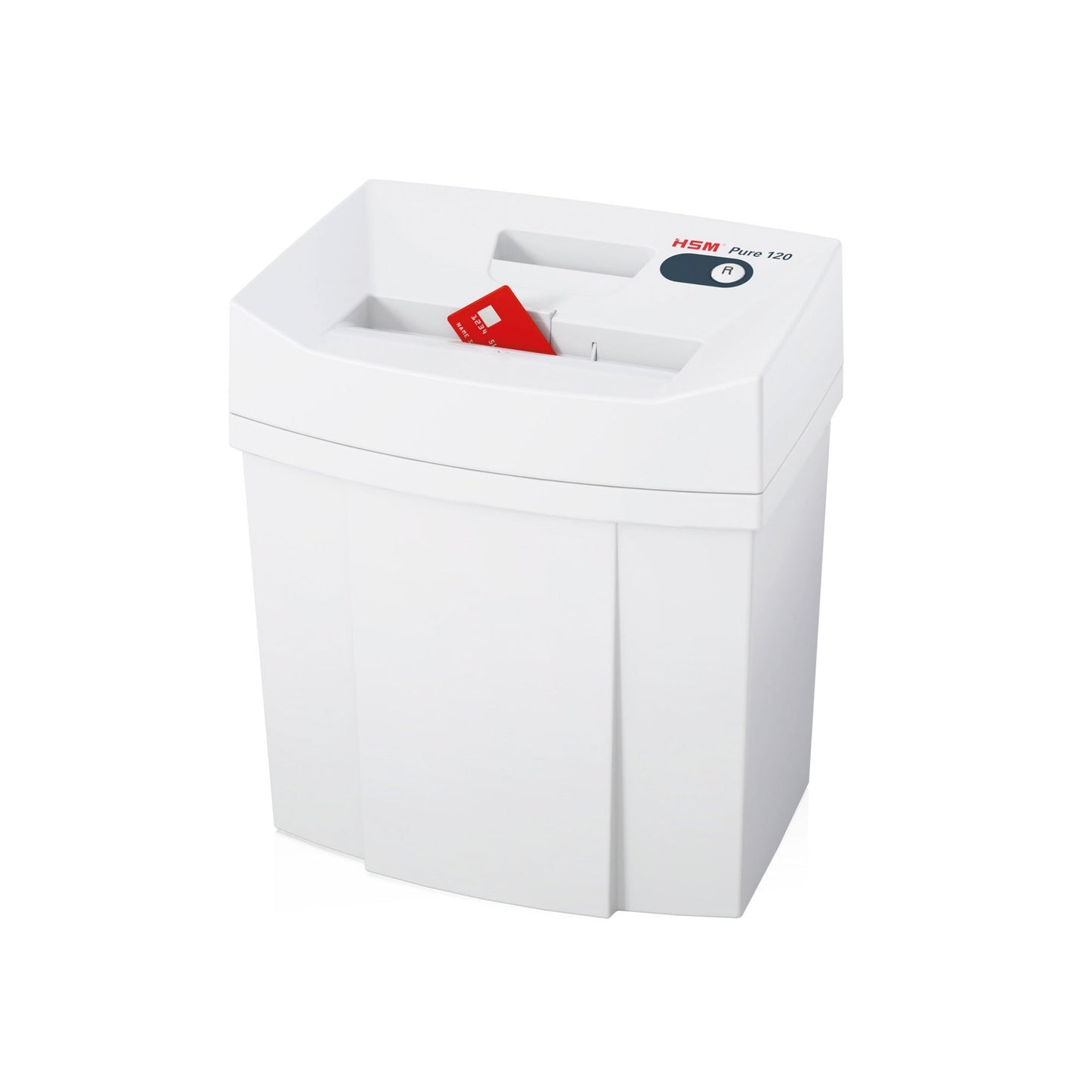 HSM® Aktenvernichter Pure 120 P-4 Papier, Heftklammern, Büroklammern, Kreditkarten Partikelschnitt 7 Bl. weiß